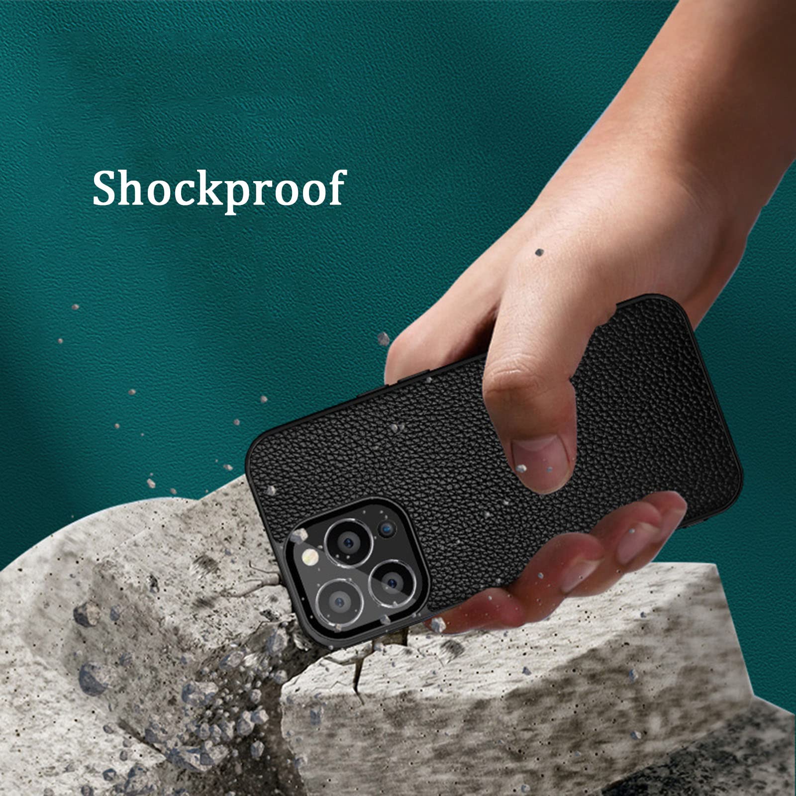 Premium Genuine Leather iPhone 14/14 Plus/14 Pro/14 Pro Max Case - Slim Fit Shockproof Business Phone Cover (Red) - Perfect for Office Professionals & Daily Protection