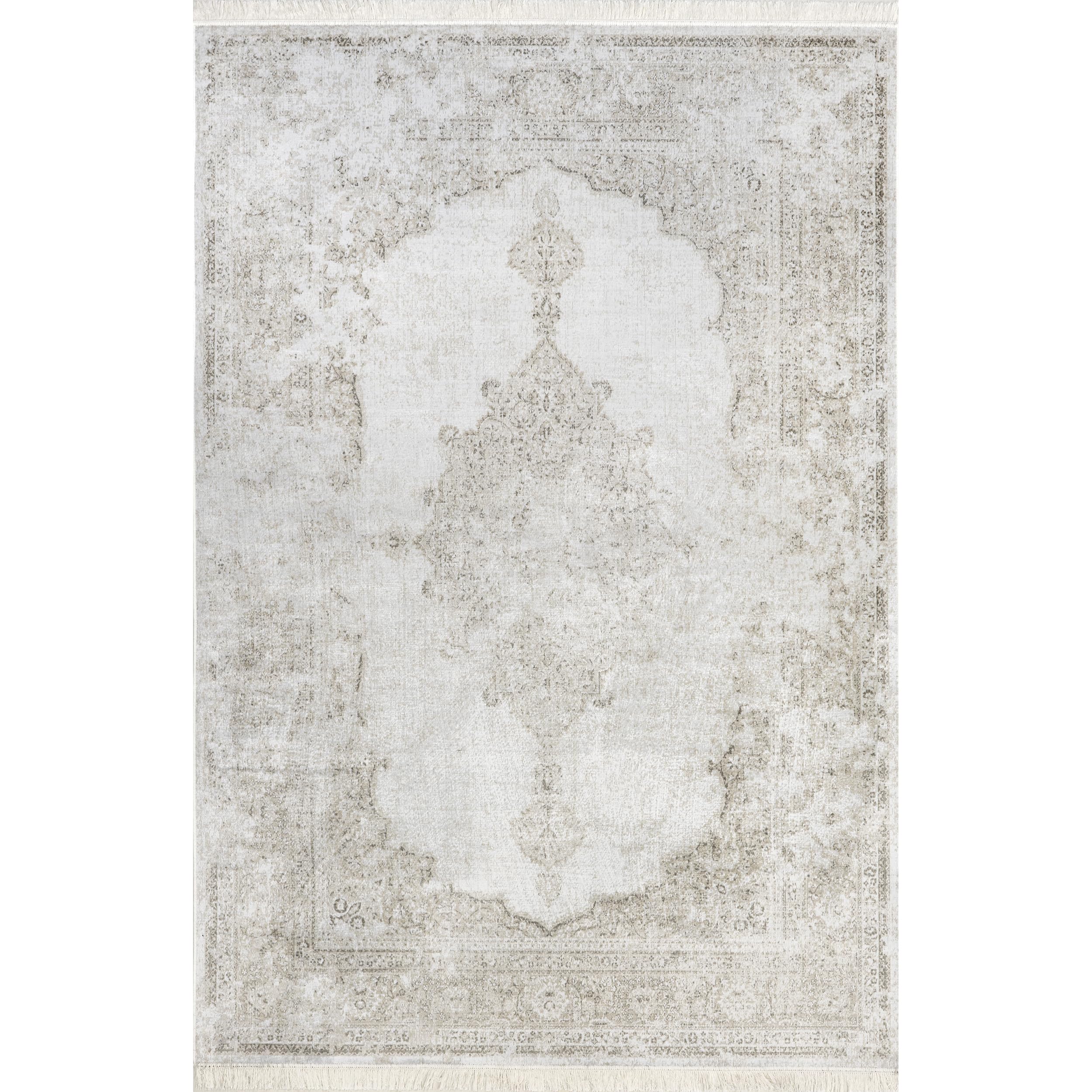 nuLOOM Cantrell Medallion 8x10 Area Rug - Soft Ivory/Beige Modern Rug for Living Room, Bedroom, Dining Room & Kitchen - Perfect for Home Decor, Office & High Traffic Areas