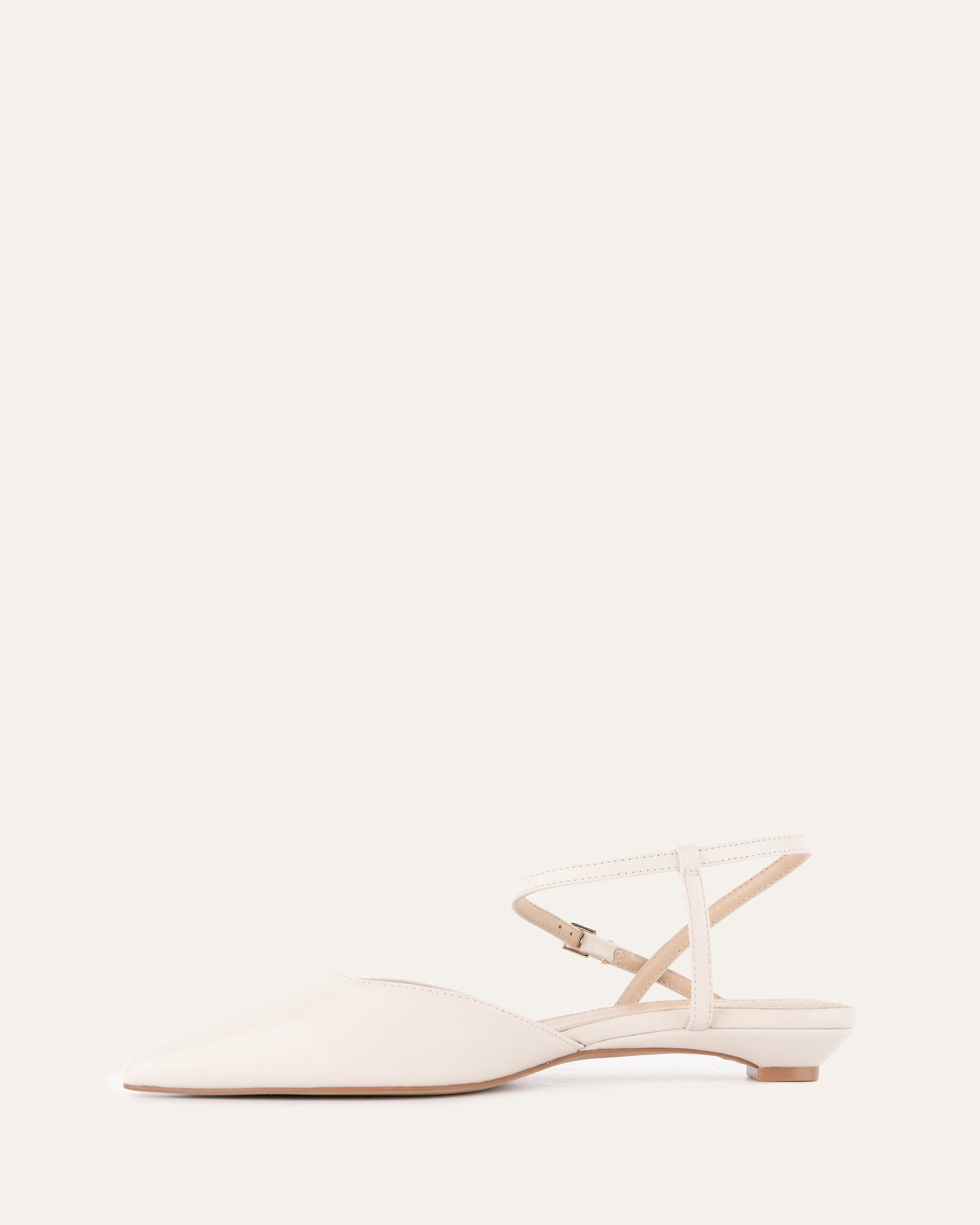 Virginie Dress Flats Off White Leather - Comfortable Women's Shoes for Work, Office & Casual Wear