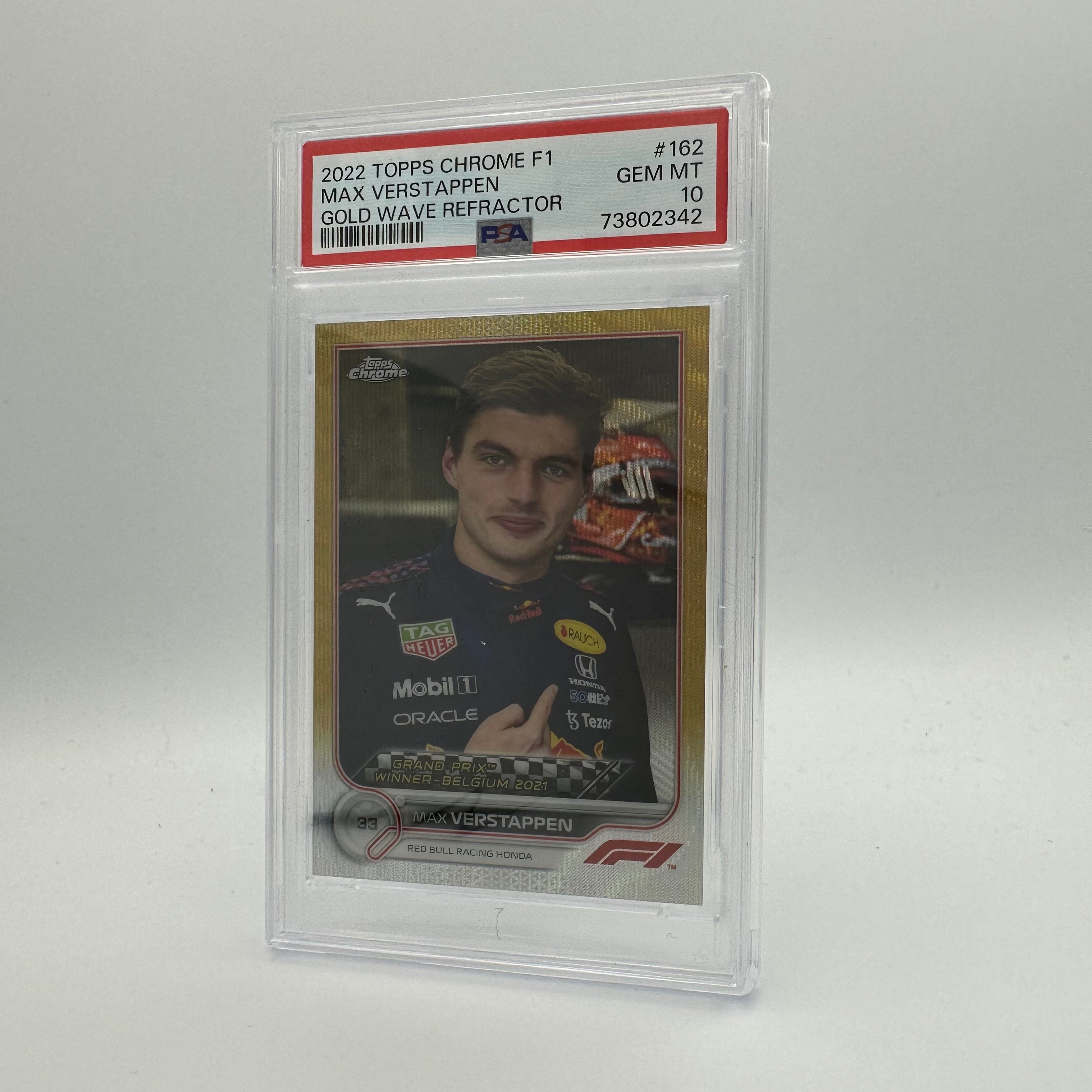 PSA 10 2007 Max Verstappen #162 Gold Wave Refractor Trading Card - Rare Collectible for F1 Fans, Sports Memorabilia & Investment