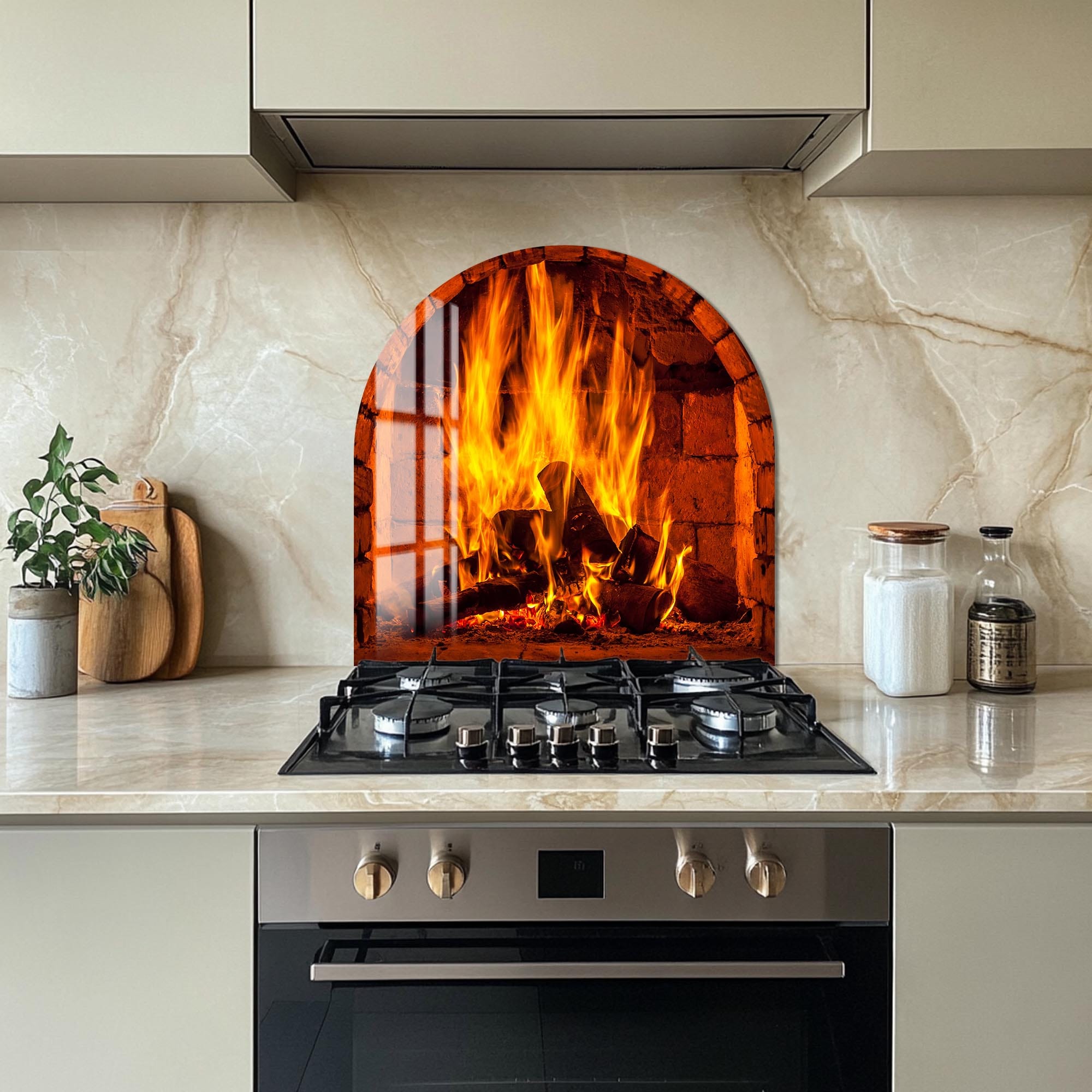 Fireplace Glass Splashback - Heat Resistant & Stylish Backsplash Panel for Modern Homes - Perfect for Kitchens, Living Rooms & Fireplace Surrounds