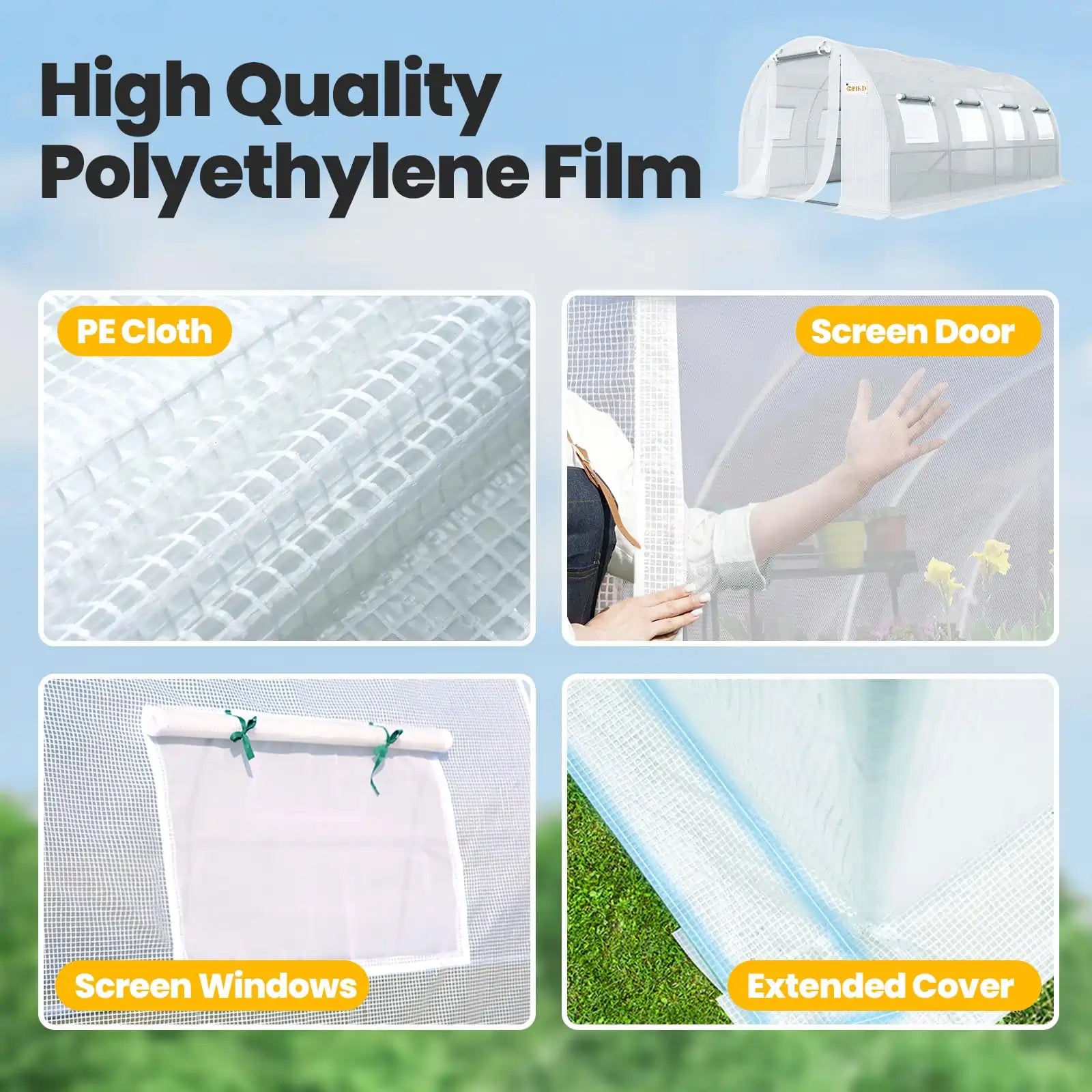 Premium Heavy Duty Large Walk-in Greenhouse for Plants & Vegetables - Durable Outdoor Gardening Shelter for Year-Round Growing