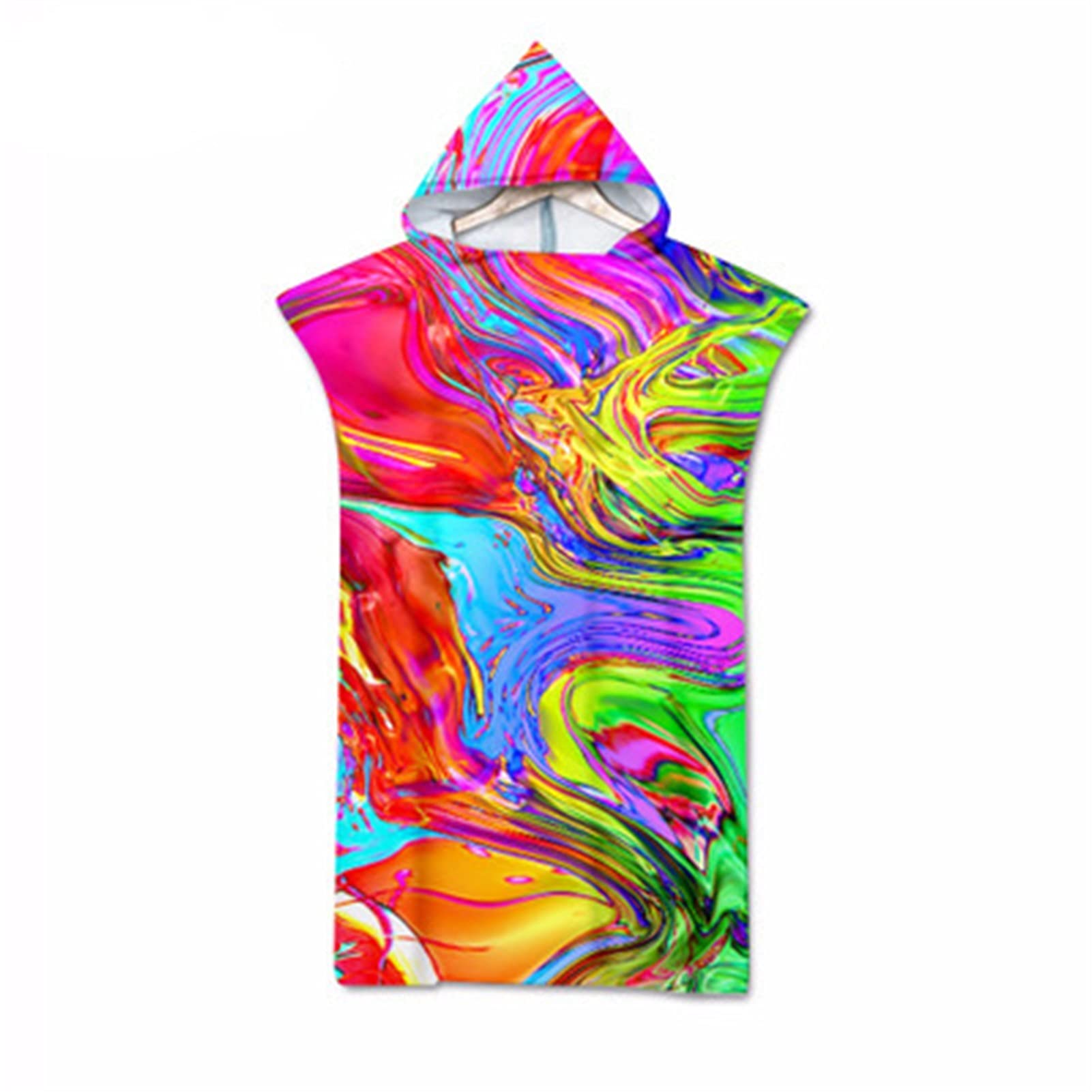 QIUMIN Microfiber Hooded Towel Poncho - Quick Dry Bathrobe & Beach Cover Up for Swimming, Surfing, Travel - Unisex One Size Fits All (Color7) - Perfect for Pool, Beach, Spa & Gym
