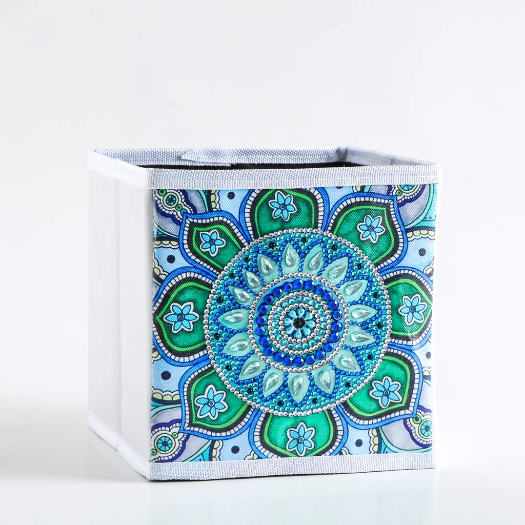 DIY Diamond Painting Storage Cubes & Folding Baskets - Mandala Flower Art Craft Containers for Diamond Embroidery Kits | Perfect for Home Organization, Drawer Storage & Craft Room Decor