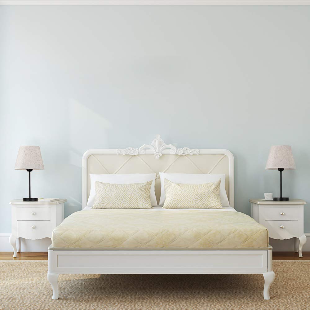 Modern Bedside Table Lamp Set of 2 - Classic White Nightstand Lamps for Bedroom, Living Room & Coffee Table - Perfect for Reading, Relaxing and Home Decor