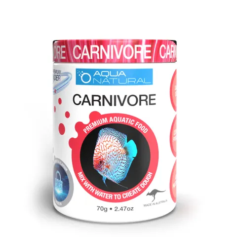 Aqua Natural Carnivore Dough Mix 70g - Premium Fish Food for Carnivorous Fish | Perfect for Betta, Cichlids & Goldfish | Enhances Color & Growth
