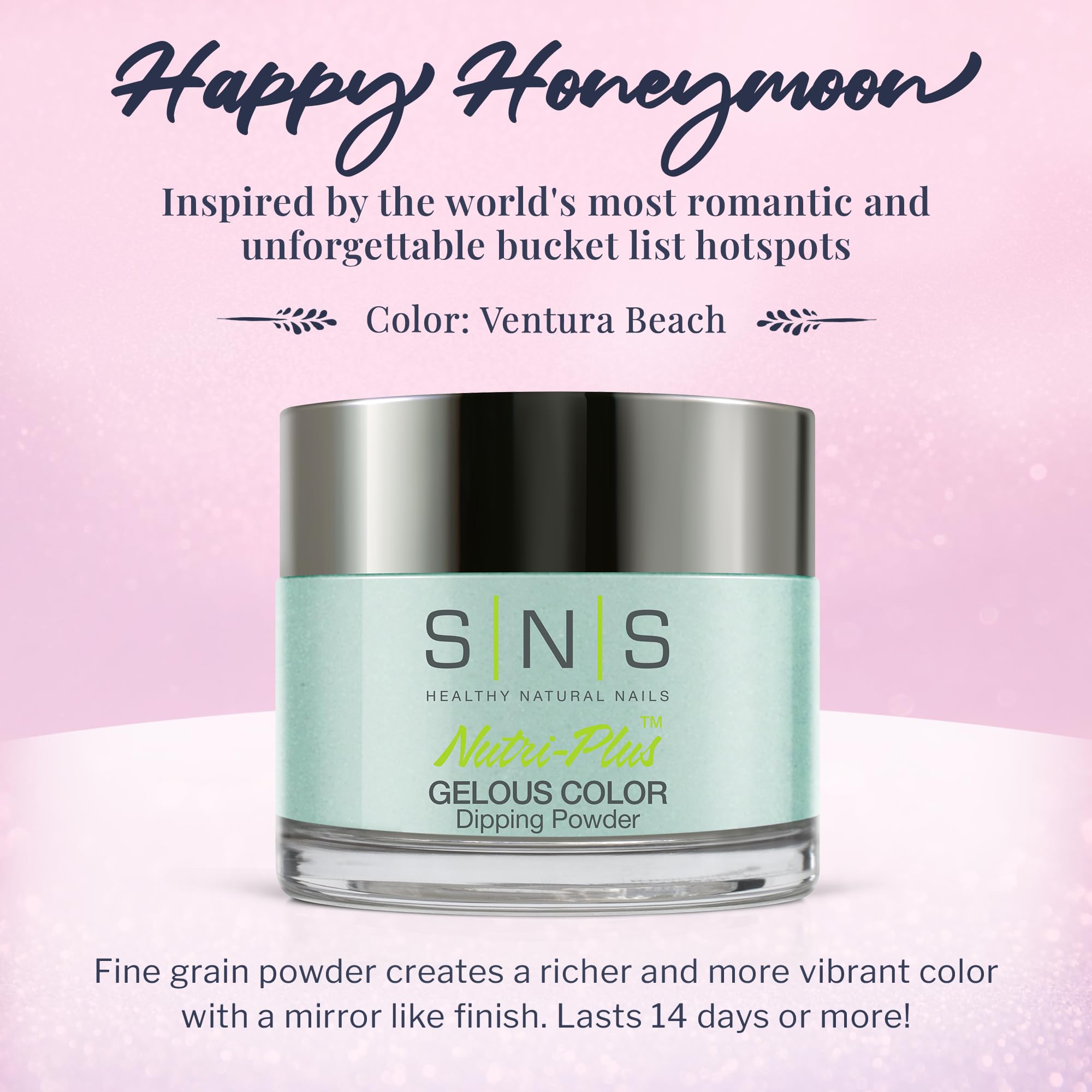 SNS Nail Dip Powder Kit - Ventura Beach (Turquoise, Aqua/Seafoam, Cream) - Long Lasting 14 Days Gel Polish - Low Odor, No UV Lamp Needed - 1.5oz for DIY Manicure at Home or Salon