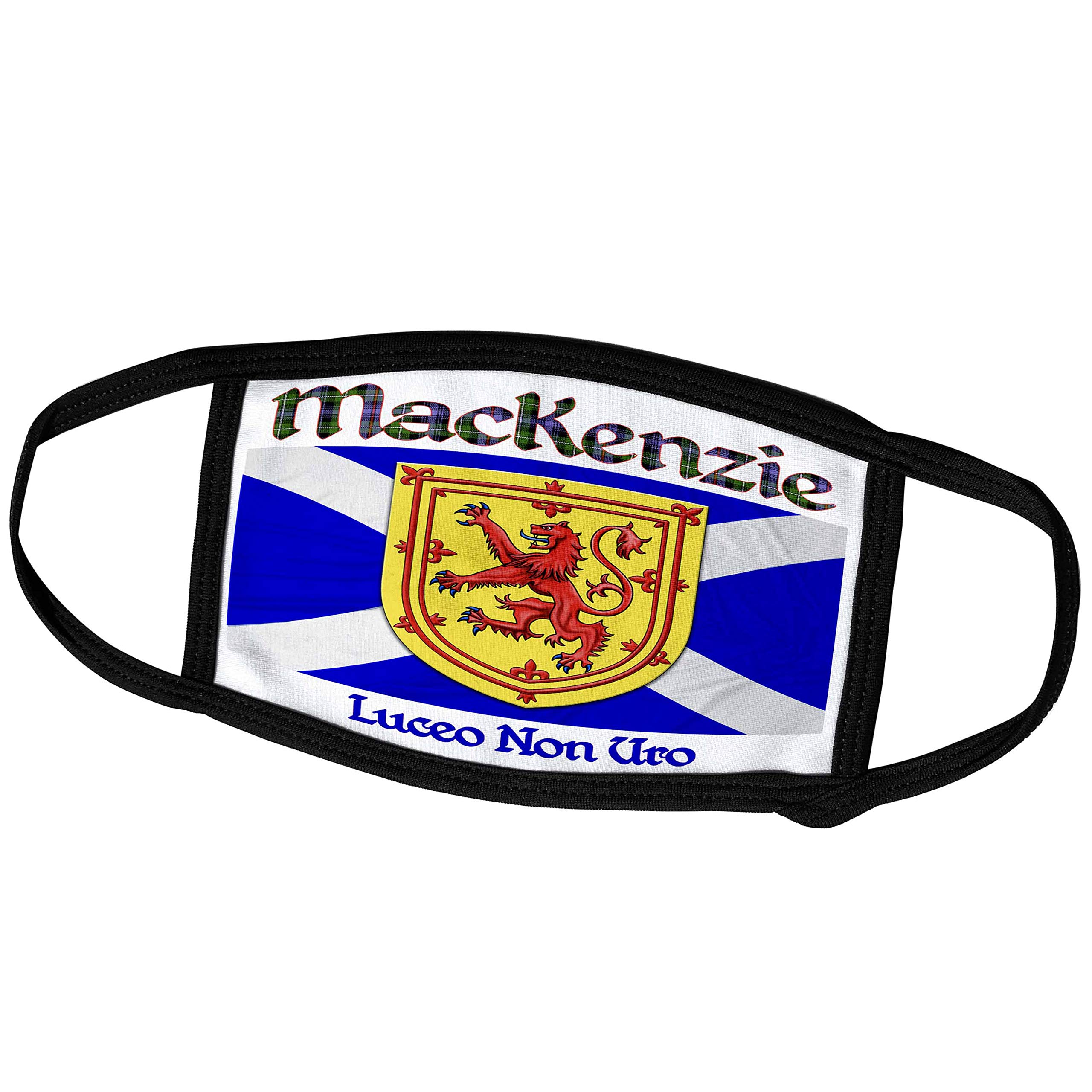 3D Rose Scotland Flag with Lion Rampant Clan Mackenzie Family Face Masks - Reusable Cotton Fabric Masks for Scottish Heritage Pride, Clan Gatherings & Daily Protection (Pack of 3)
