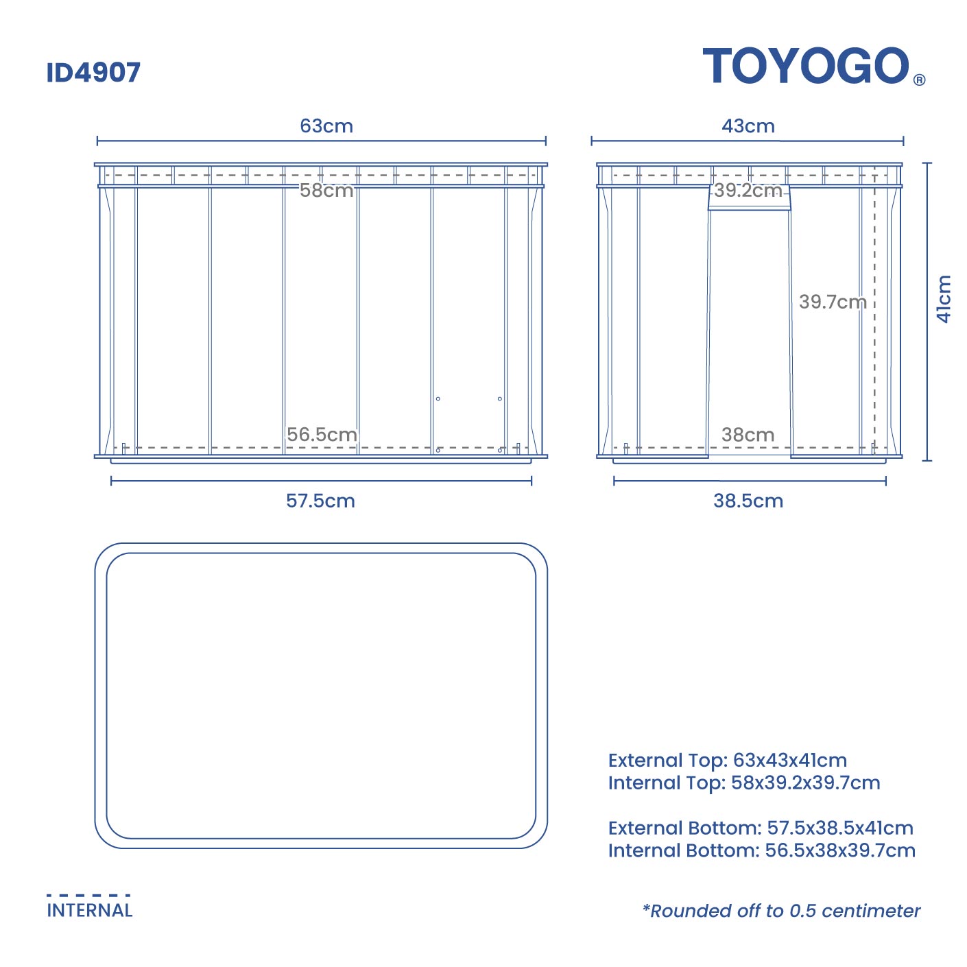 Heavy Duty Industrial Storage Box - ID4907 | Durable Plastic Container for Warehouse, Garage & Workshop Organization