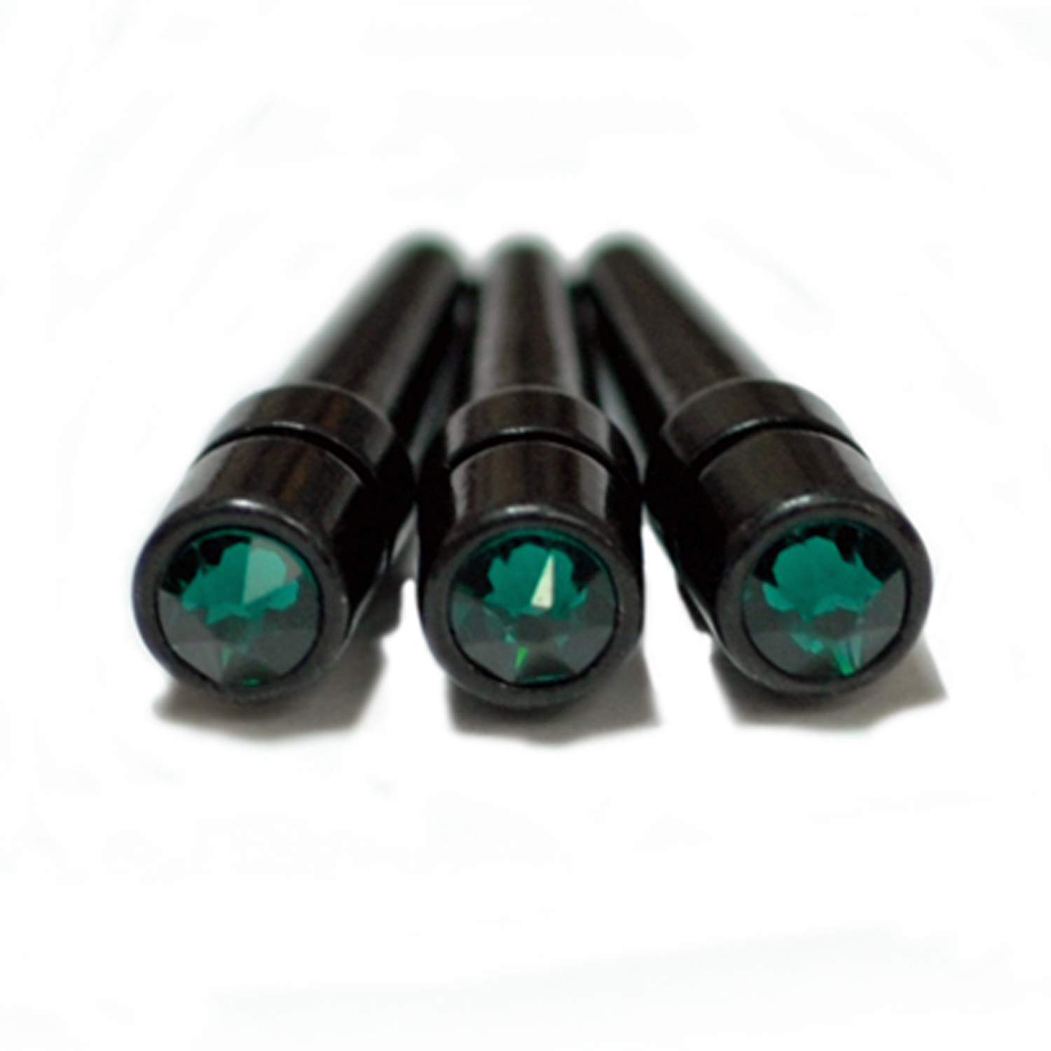 WE Games Black Metal Cribbage Pegs with Genuine Austrian Crystals - Set of 3 for Cribbage Board Game - Elegant Emerald Green - Perfect for Game Nights, Gifts & Collectors