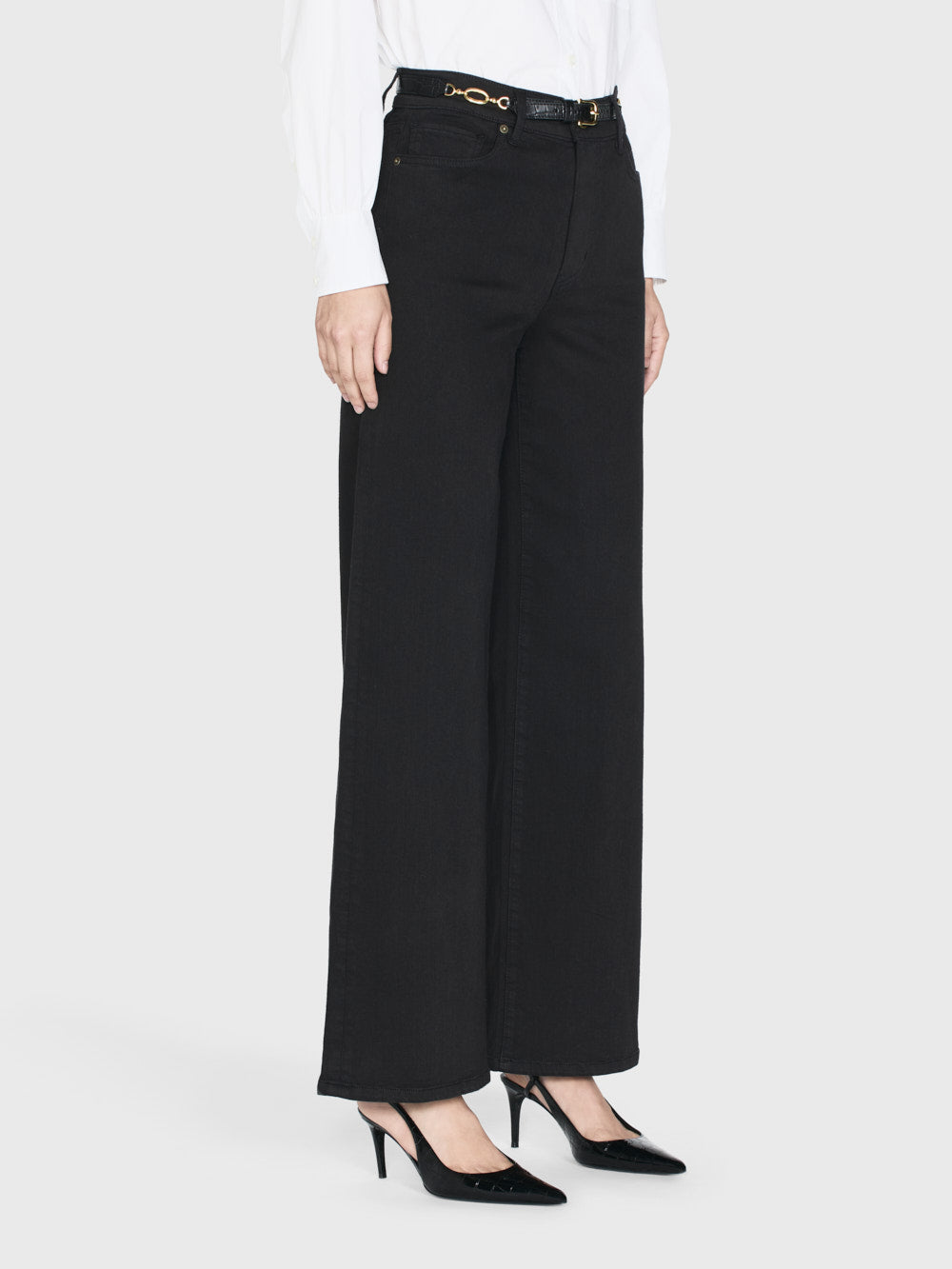 Le Slim Palazzo Black Pants for Women - Elegant High Waist Wide Leg Trousers for Office, Party & Casual Wear