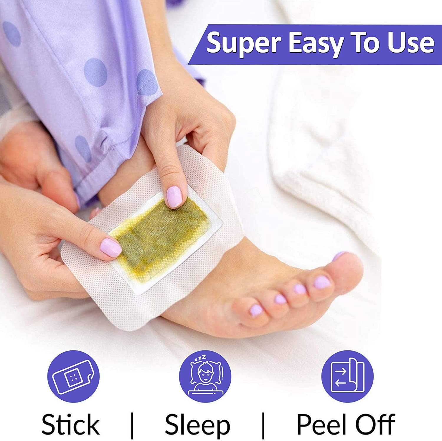 Organic Detox Foot Pads - Natural Ginger Infused Foot Patches for Stress Relief & Body Cleansing | Pain-Free Adhesive Pads for Better Sleep & Toxin Removal (10 Pads) | Perfect for Nighttime Relaxation & Wellness Routine