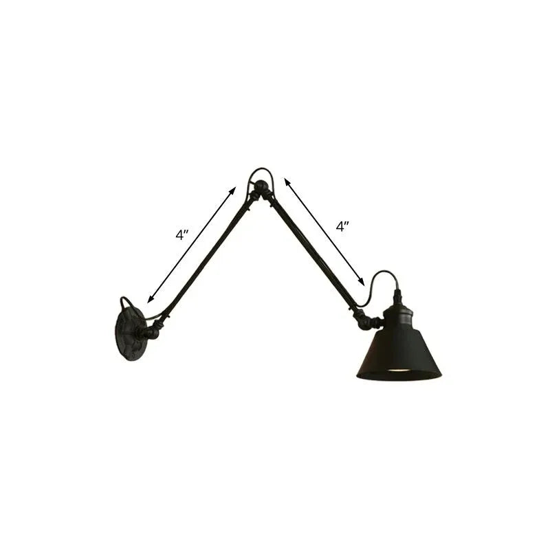 Modern Swing Arm Wall Light - Adjustable Black Bedroom Sconce for Reading & Nightstand Lighting | Perfect for Bedrooms, Living Rooms, and Home Offices
