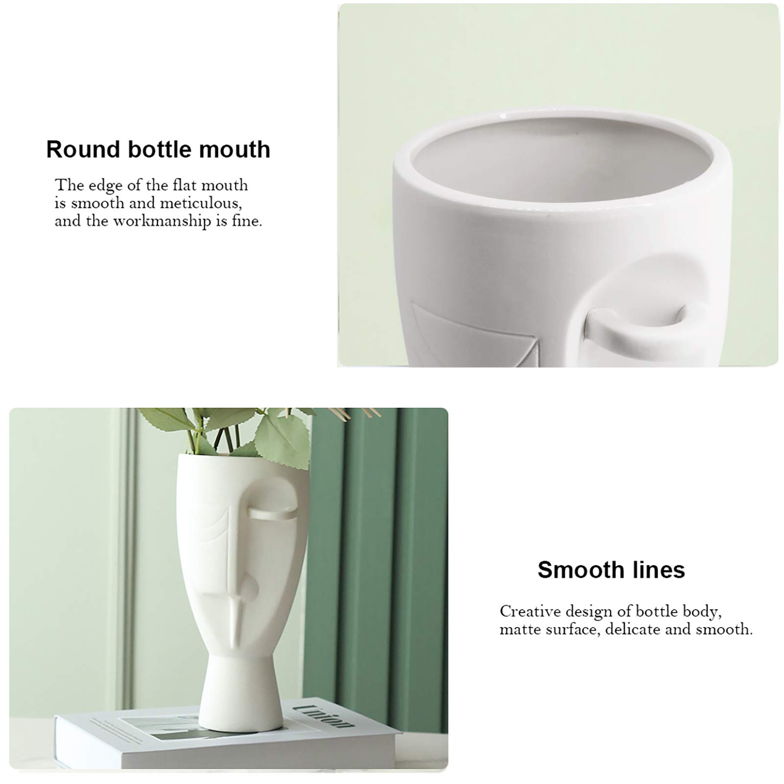 Hand-Carved Face Art Vases - Elegant Ceramic Floral Vases for Home & Office Decor | Unique Gift Idea for Weddings, Housewarming & Interior Design