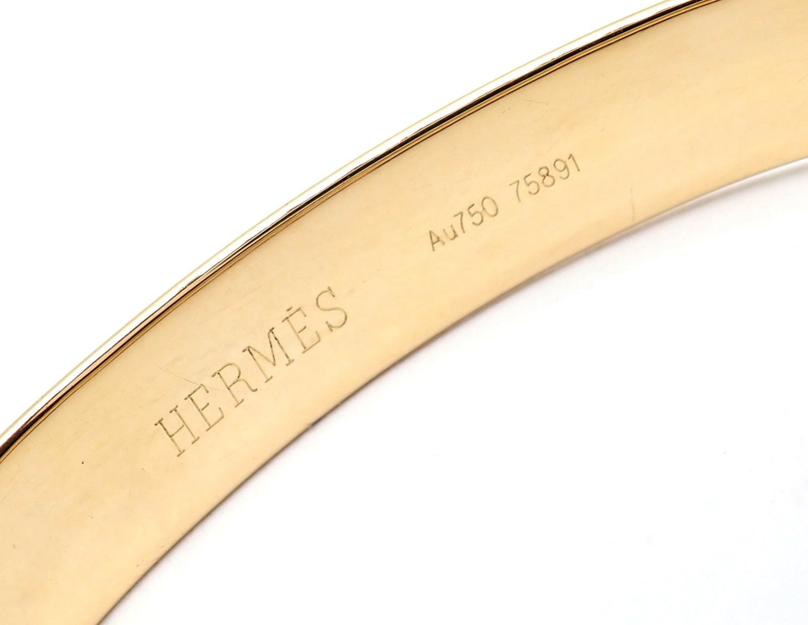 Authentic Hermes 18K Yellow Gold Diamond Buckle Bangle Bracelet for Women - Luxury Jewelry Gift for Anniversary, Birthday & Special Occasions
