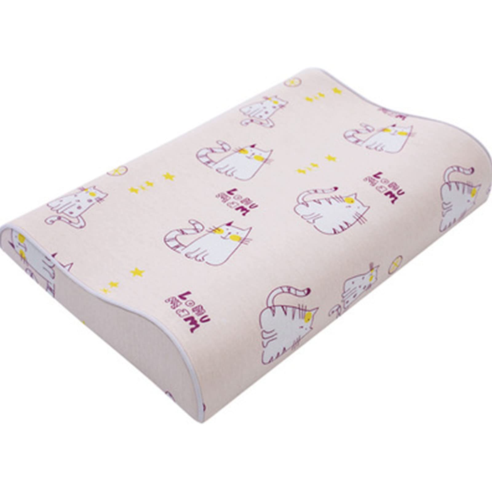 LWZ Memory Foam Neck Pillow for Students - Cartoon Pillowcase, Slow Rebound Support - Perfect for Travel, Study & Office Use