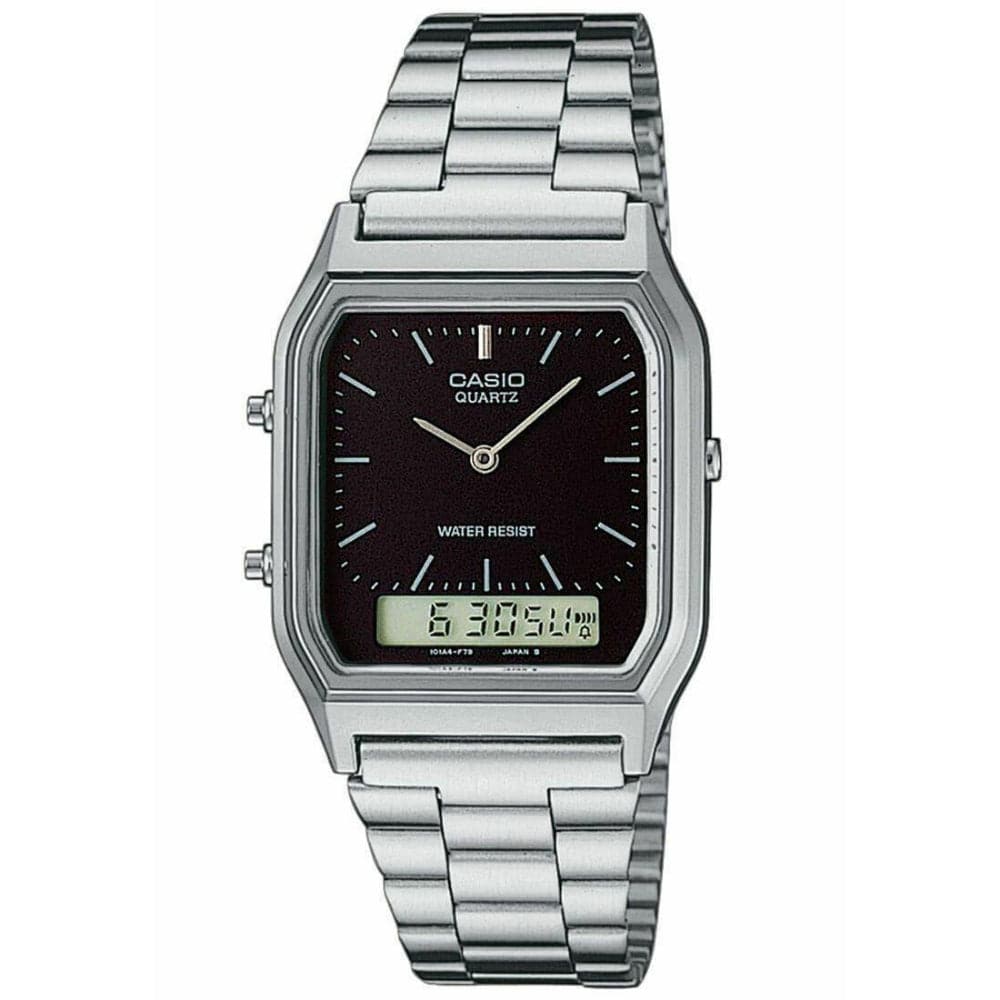 CASIO AQ-230A-1DMQ Stainless Steel Unisex Digital Watch - Stylish & Durable for Men & Women | Perfect for Office, Casual Wear & Everyday Use