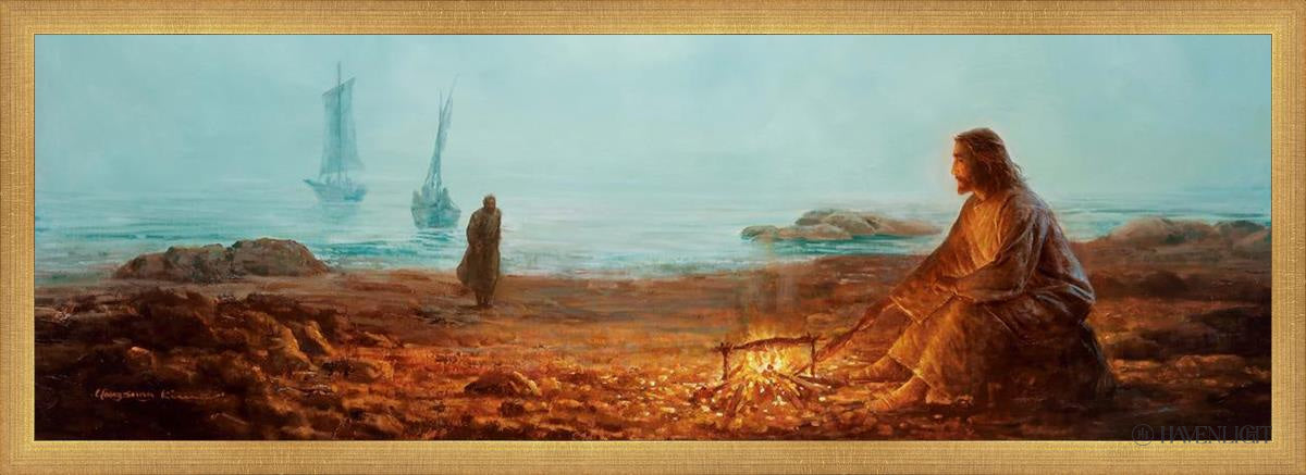 By The Shore By Yongsung Kim - Beautiful Coastal Wall Art for Beach House Decor, Living Room & Bedroom - Ocean Sunset Painting for Home & Office