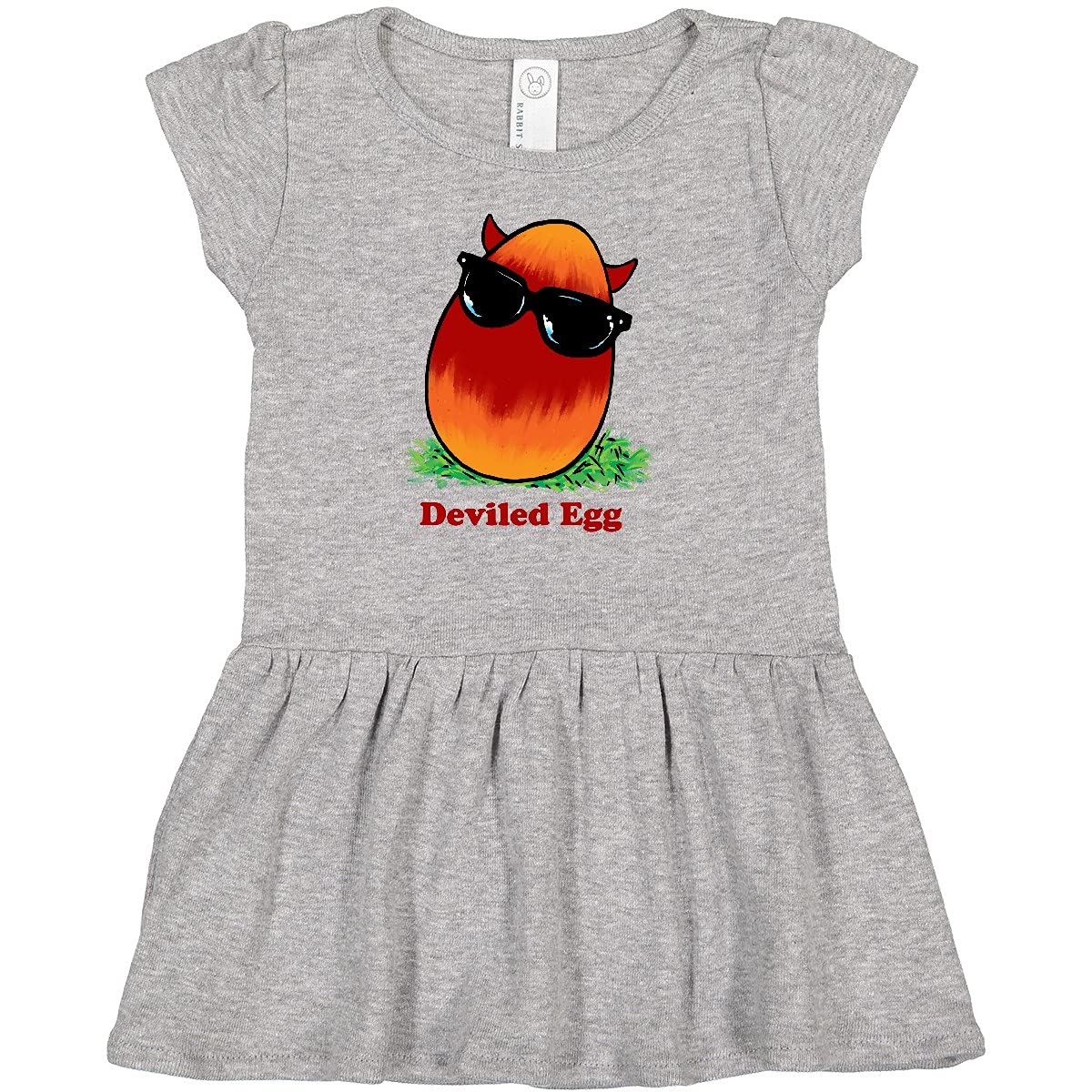 Inktastic Easter Red and Orange Devil Egg T-Shirt with Horns & Baby Dress - Fun Holiday Costume for Kids & Toddlers, Perfect for Easter Celebrations & Themed Parties