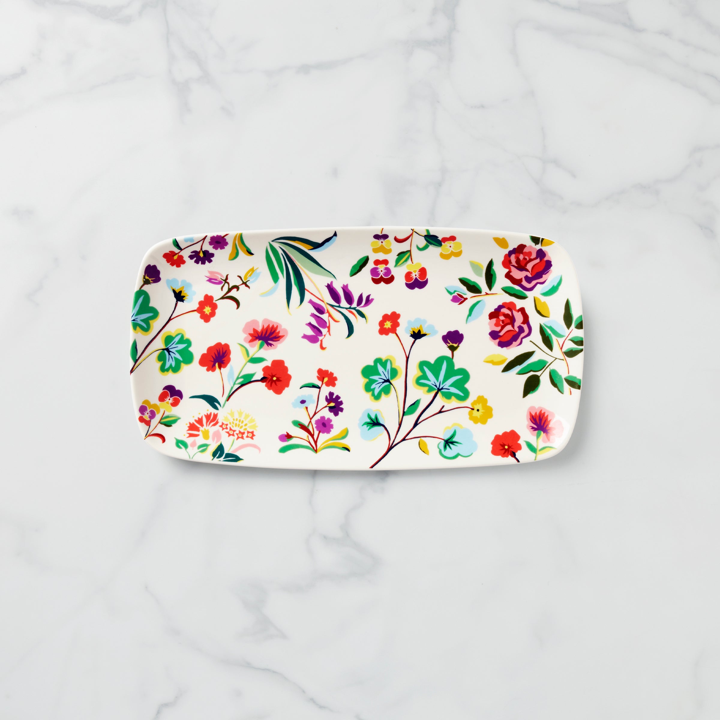 Elegant Floral Garden Hors d'Oeuvres Serving Tray - Perfect for Outdoor Parties, Bridal Showers & Garden Tea Events