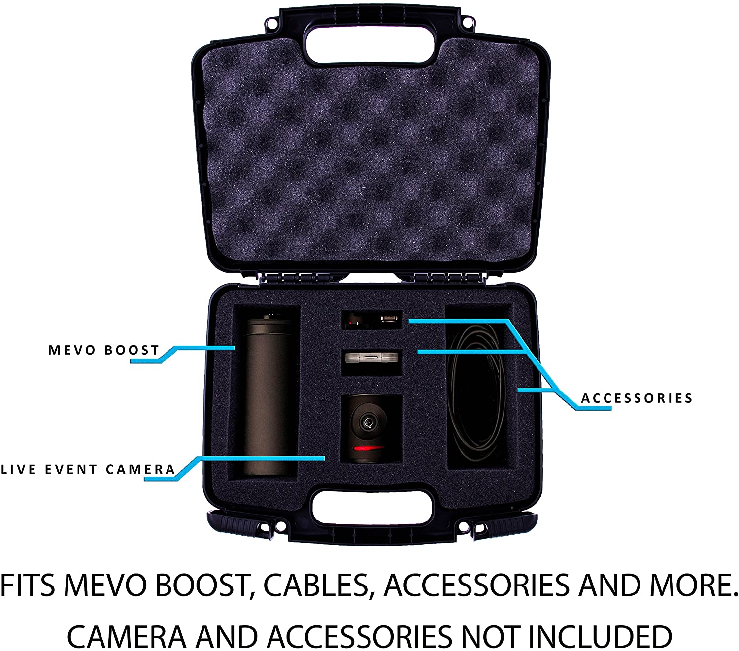 CASEMATIX Durable Hard Camera Case with Custom Foam Insert - Compatible with Mevo Live Event Camera & Streaming Accessories - Perfect for Travel, Studio & Outdoor Broadcast Protection