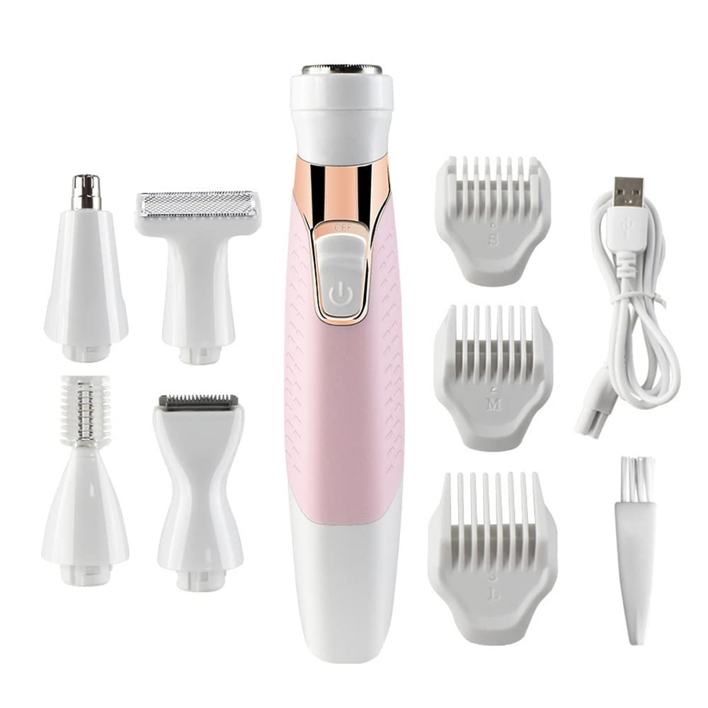 5-in-1 Painless Electric Razor for Women - Rechargeable Lady Shaver & Bikini Trimmer for Smooth Legs, Arms, Underarms, Face & Eyebrows | Gentle Hair Removal for Sensitive Skin | Perfect for Travel & Daily Grooming
