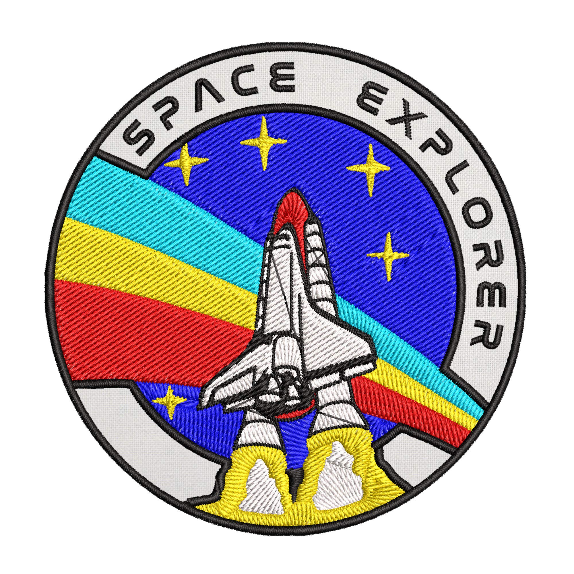 NASA Logo Embroidered Patch - Space Explorer Retro Iron On/Sew On Decorative Badge for Jackets, Hats & Backpacks | Astronaut, Rocket & Planet Design for NASA Fans & Stargazers