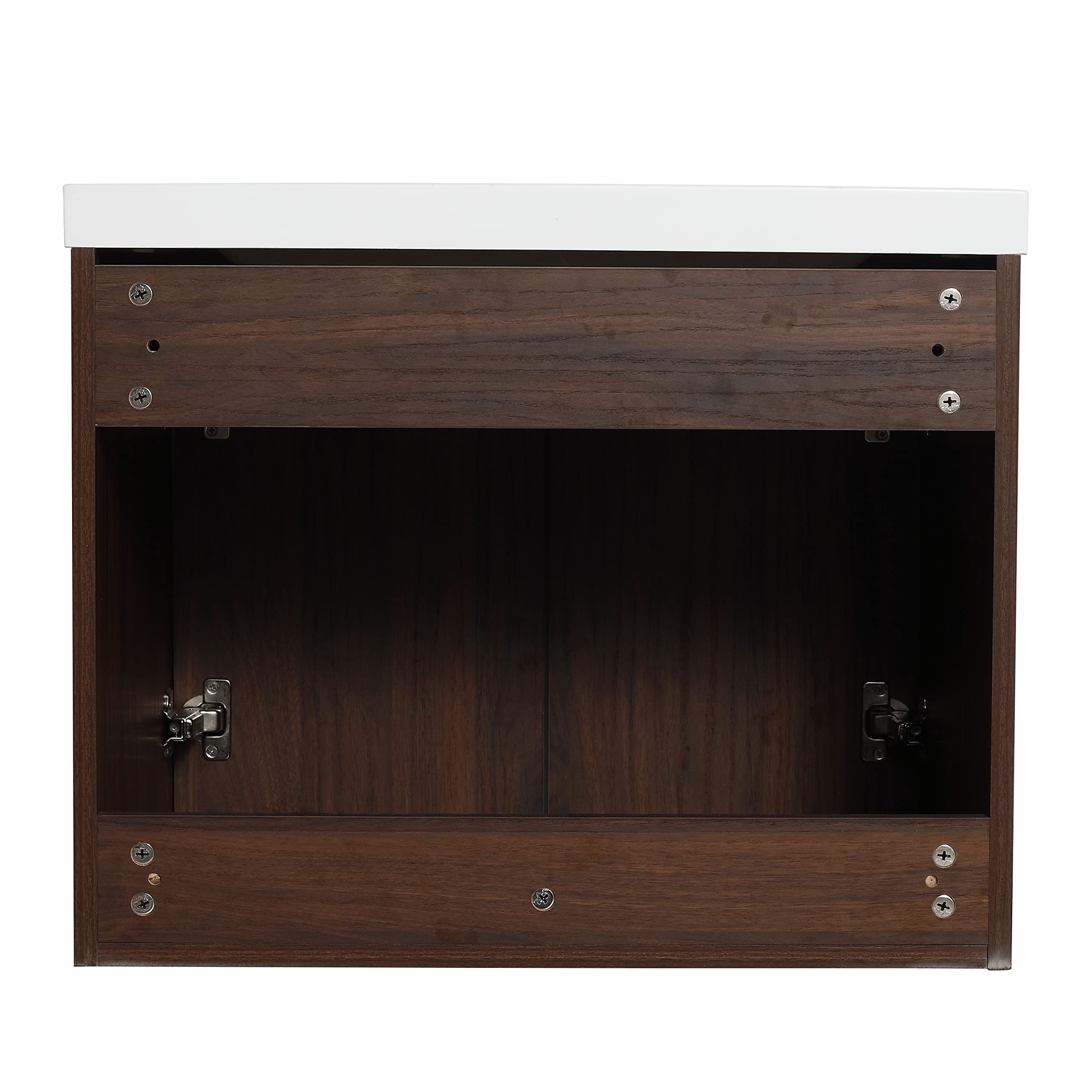24 Inch Floating Bathroom Vanity with Sink - Modern Wood Wall Mounted Vanity Set with Soft Close Doors, Top Basin & Storage Cabinet for Small Bathroom, Apartment, Dorm - Space Saving Bathroom Solution for Compact Homes