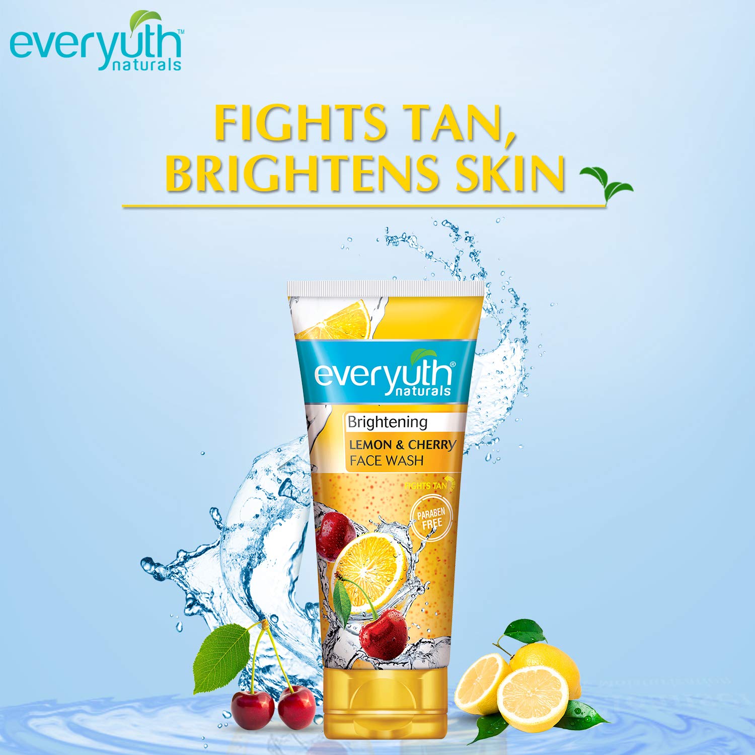 Everyuth Naturals Exfoliating Walnut Scrub for Face & Body - 200g Tube | Deep Cleansing & Brightening | Everyuth Naturals Lemon & Cherry Face Wash - 150g Tube | Gentle Cleansing for Glowing Skin | Perfect for Daily Skincare Routine & Acne-Prone Skin