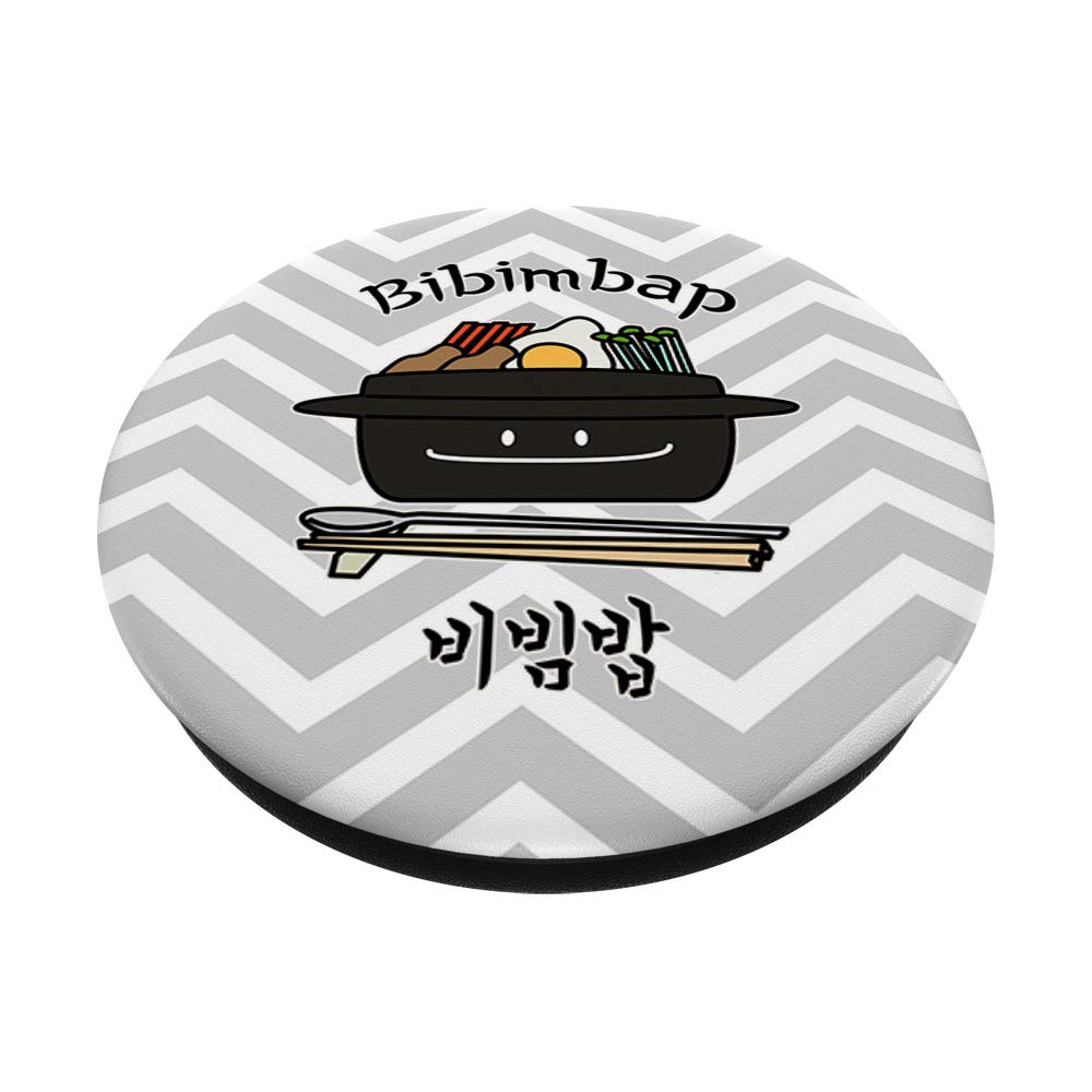 Korean Bibimbap Rice Bowl with Egg & Namul Design PopSockets Phone Grip & Stand - Perfect for Phones & Tablets | Great for Office, Travel & Daily Use
