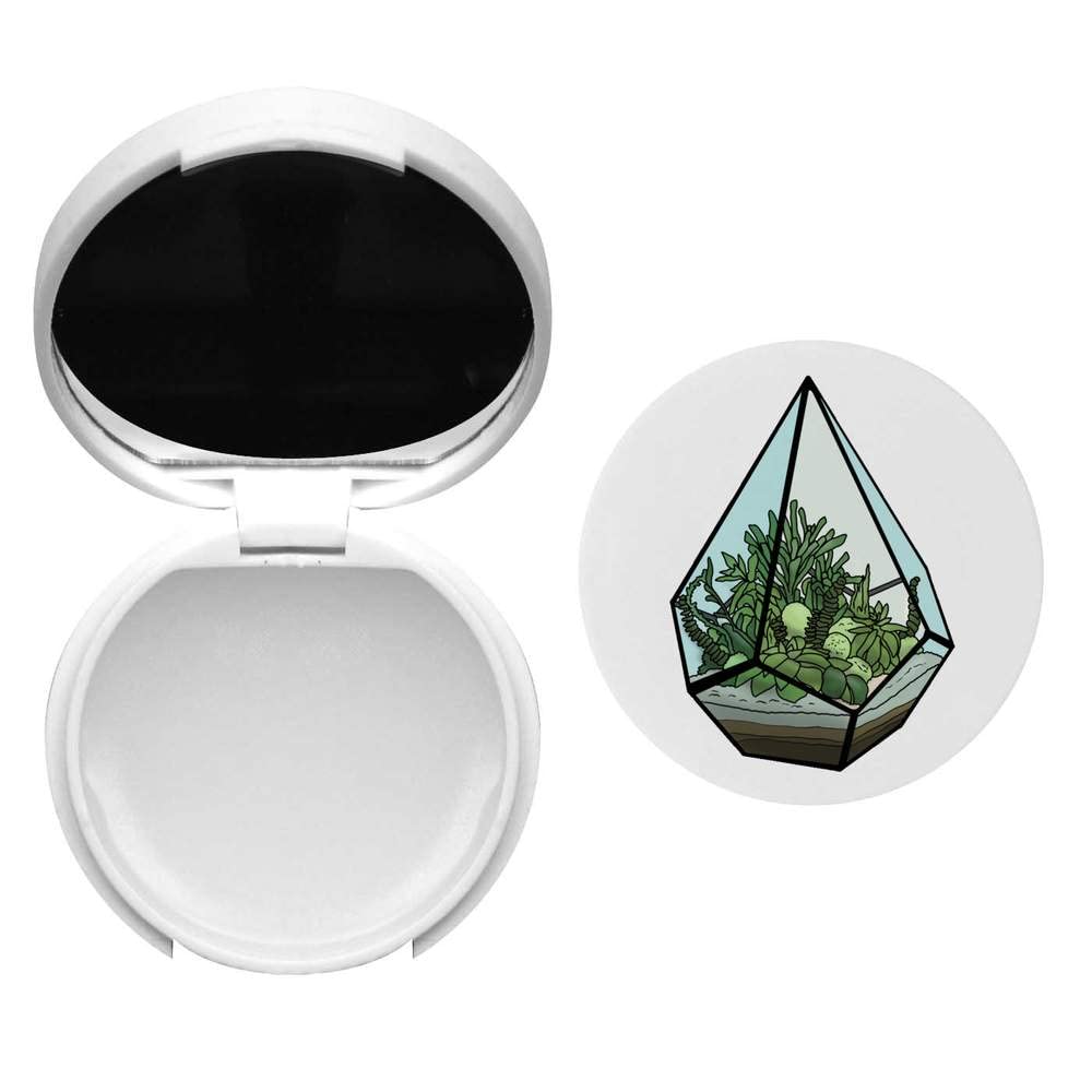 Glass Terrarium Lip Balm with Mirror - Moisturizing & Portable (BM00024207) | Perfect for Travel, Office, and Daily Hydration