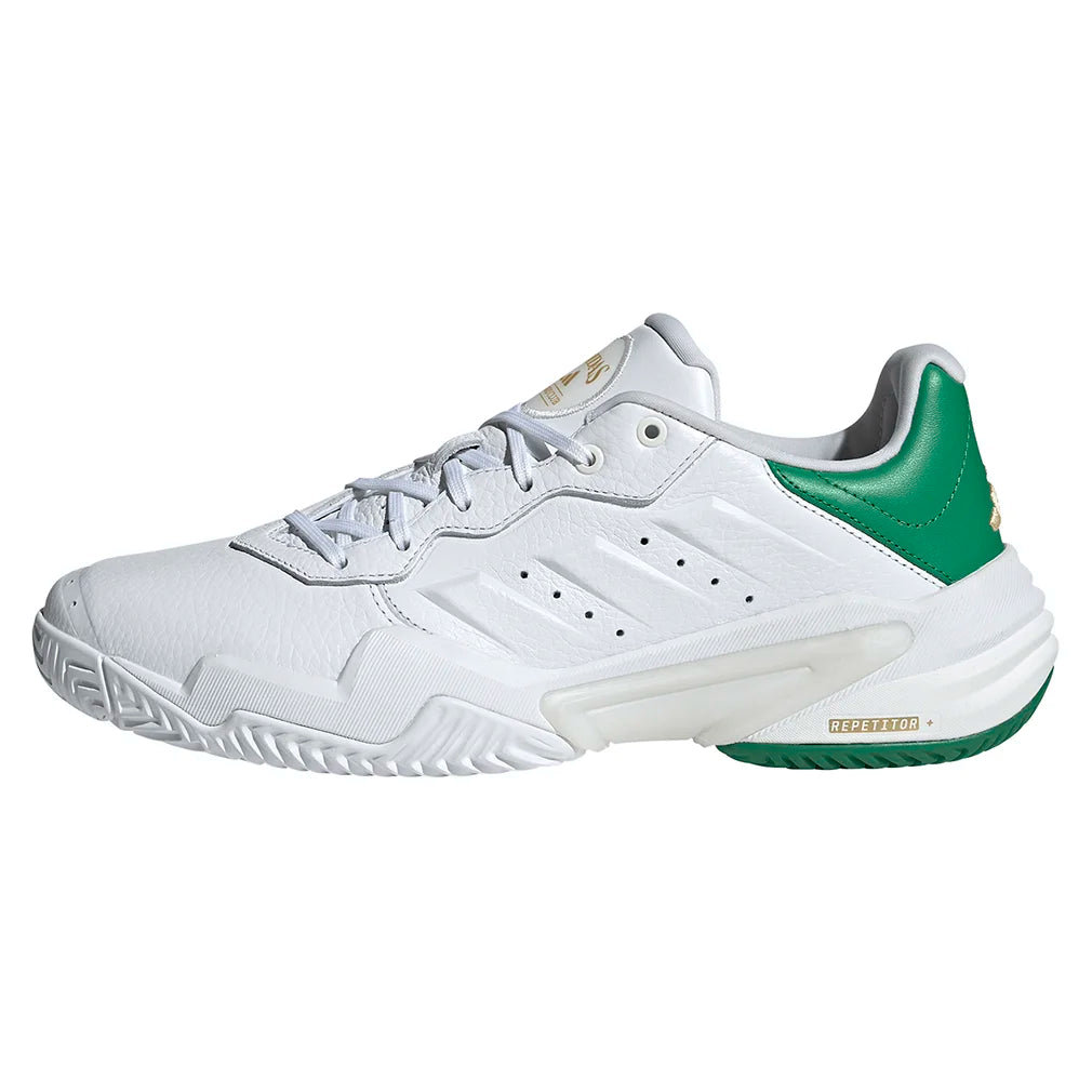 Men's Barricade 13 Leather Tennis Shoes - Gold Metallic & White Athletic Footwear for Court Performance & Casual Wear | Perfect for Tennis Matches, Gym Workouts & Everyday Fashion