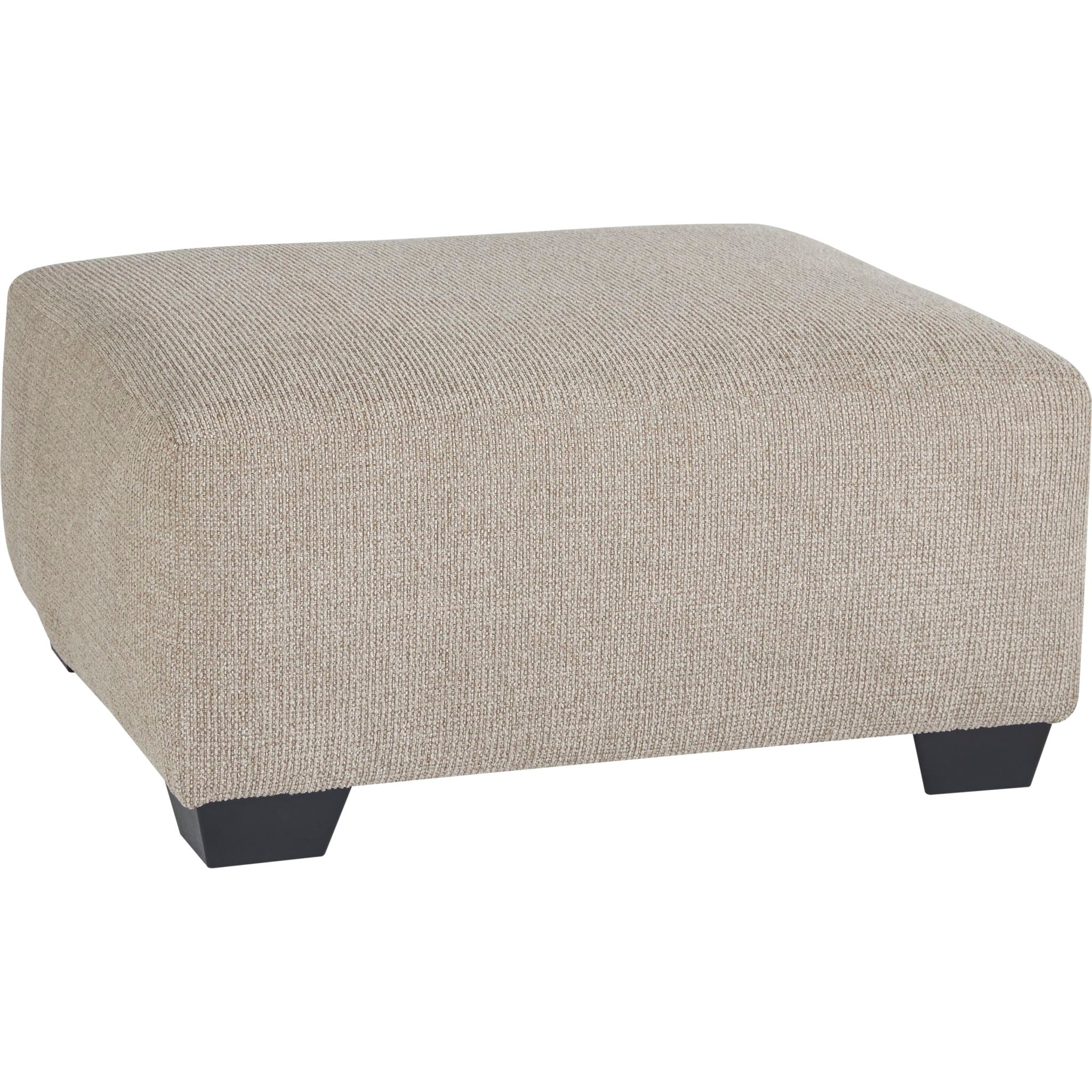 Baranello Oversized Accent Ottoman in Stone - Stylish Footrest & Extra Seating for Living Room, Bedroom or Office