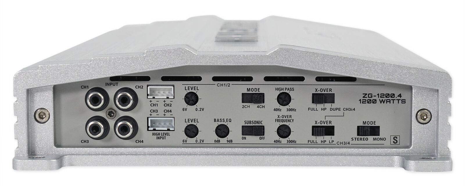Hifonics ZG-1200.4 Zeus Gamma 1200W 4-Channel Car Amplifier - Class A/B Stereo Amp with 4-Gauge Wiring Kit & Magnetic Phone Holder - Perfect for Car Audio Upgrades, Bass Boost, and Hands-Free Navigation