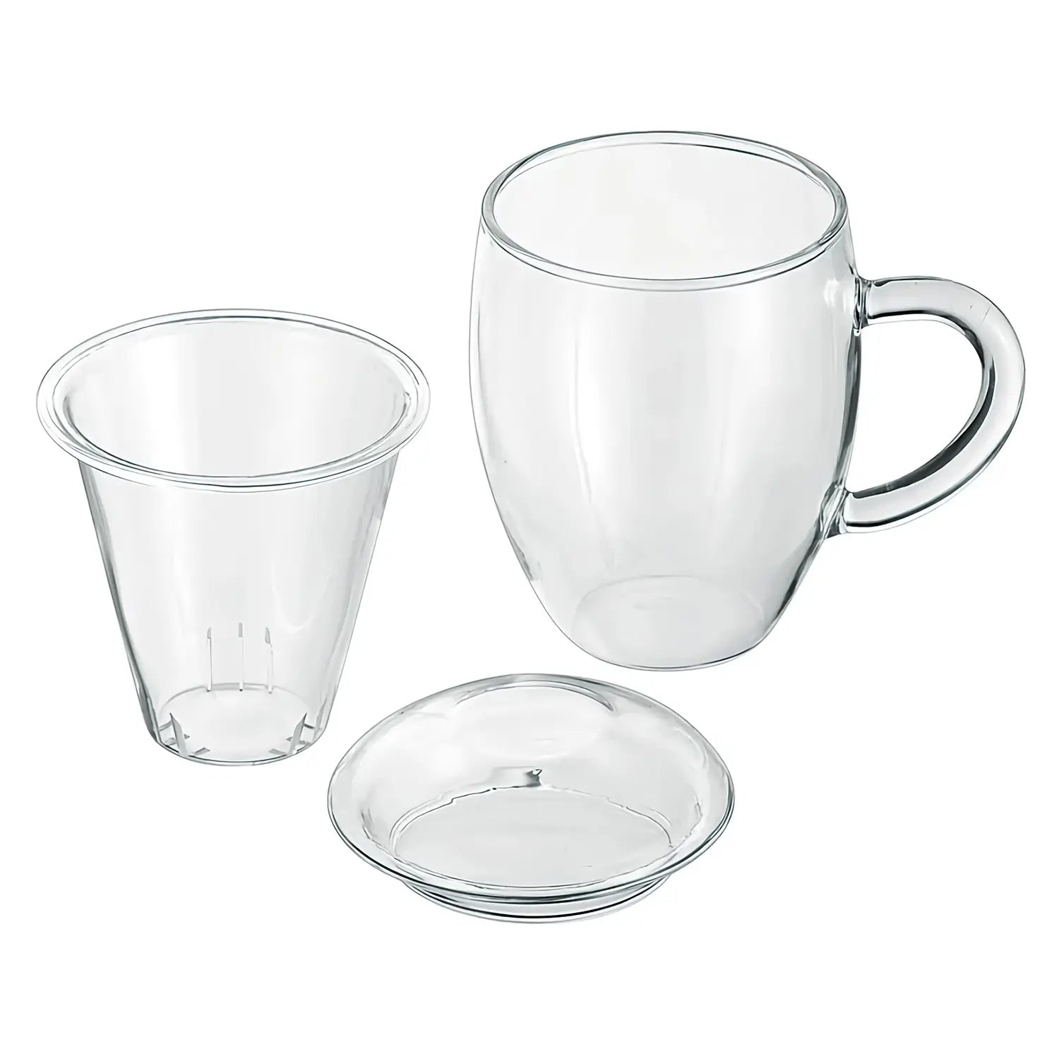 Asahi Premium Heat-Resistant Glass Mug with Removable Tea Strainer - Perfect for Hot Tea, Coffee & Herbal Infusions at Home or Office