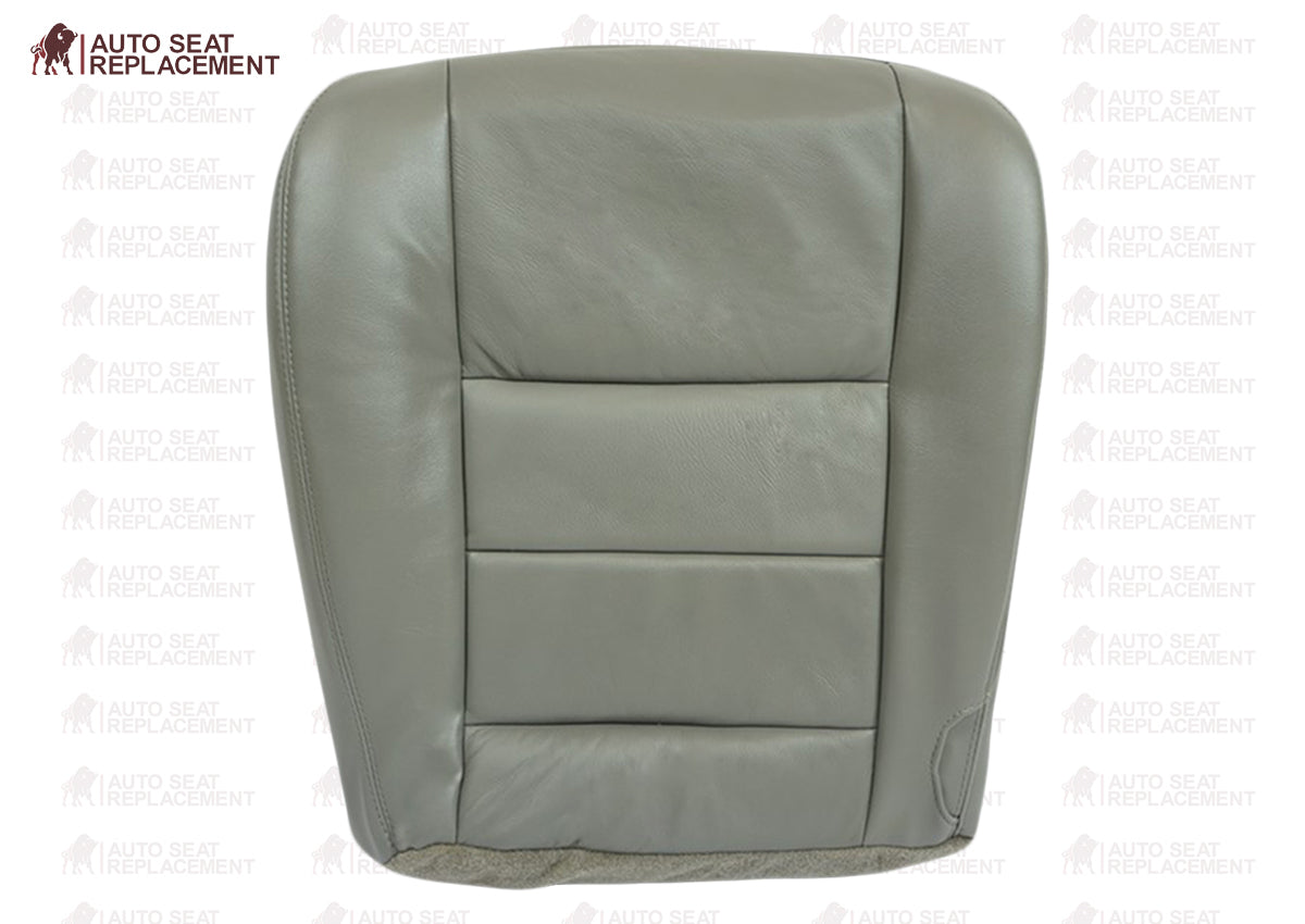 2002-2007 Ford F250 F350 Lariat Genuine Leather Bottom Seat Cover - Gray Replacement for Worn Seats | Perfect for Truck Upgrades & Interior Restoration