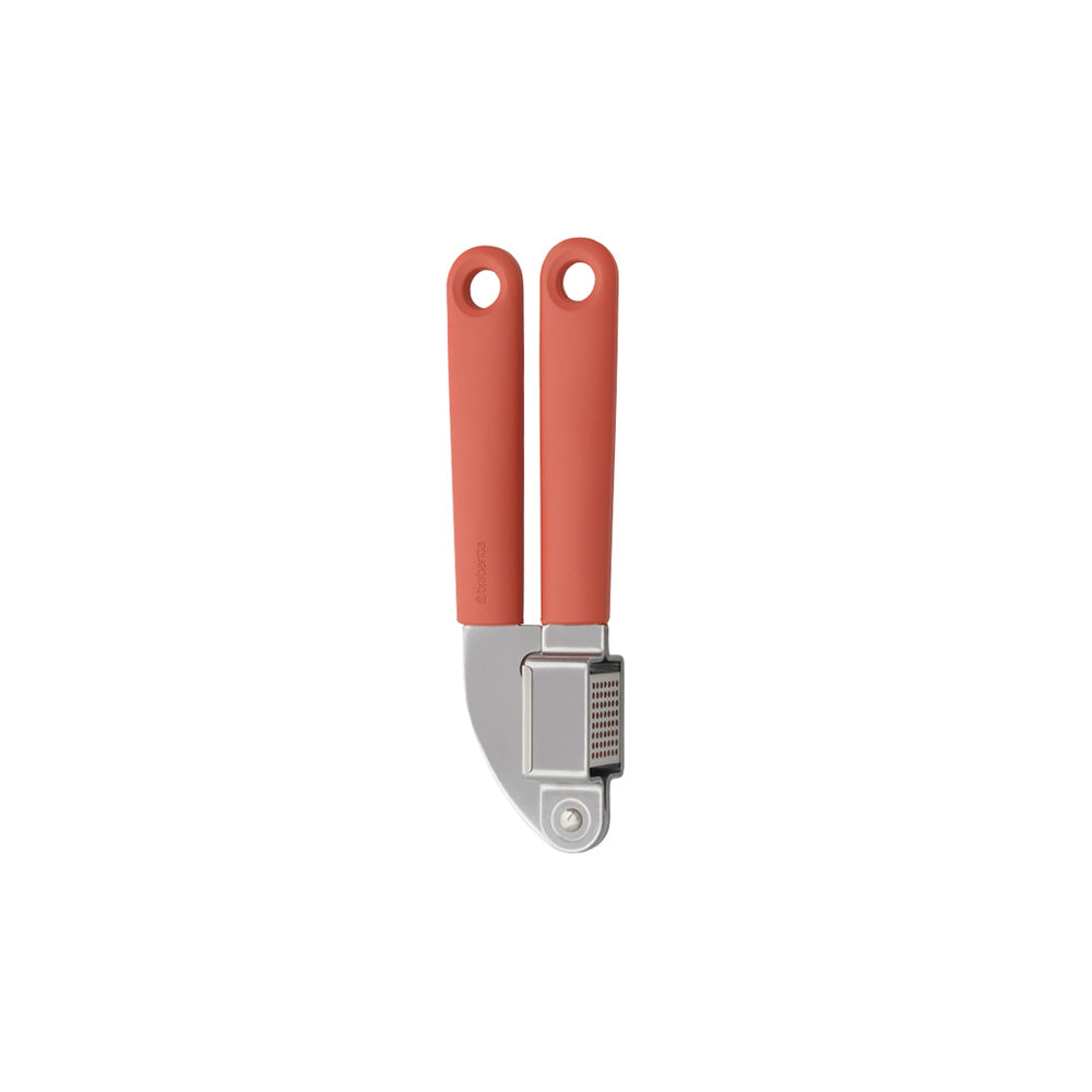 Premium Stainless Steel Garlic Press - Heavy Duty Garlic Mincer & Crusher with Ergonomic Handle - Perfect for Cooking, Baking & Meal Prep - Red