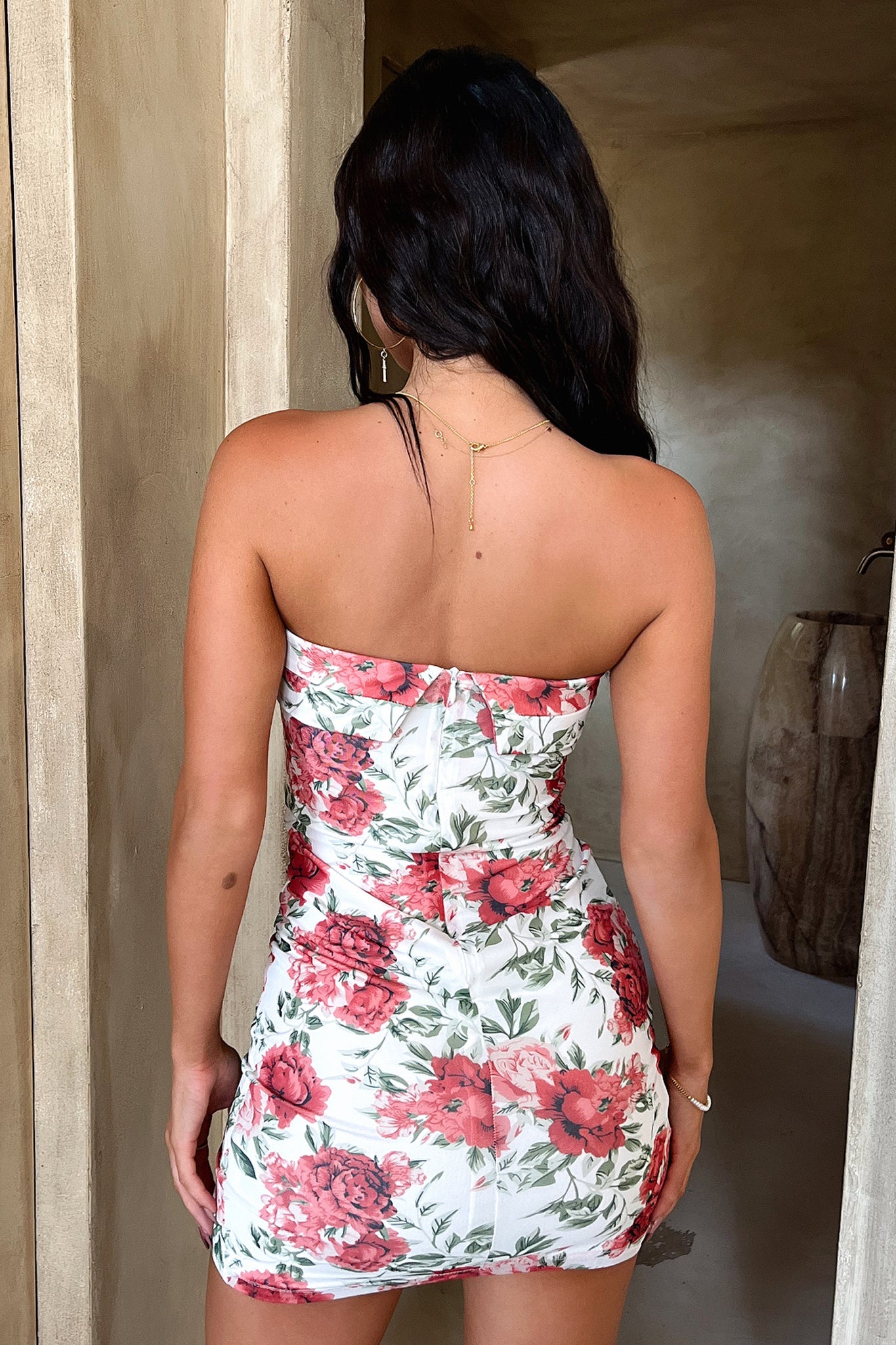 Elegant Mesh Dress with Large Rose Print - Perfect for Summer Parties, Weddings & Special Occasions