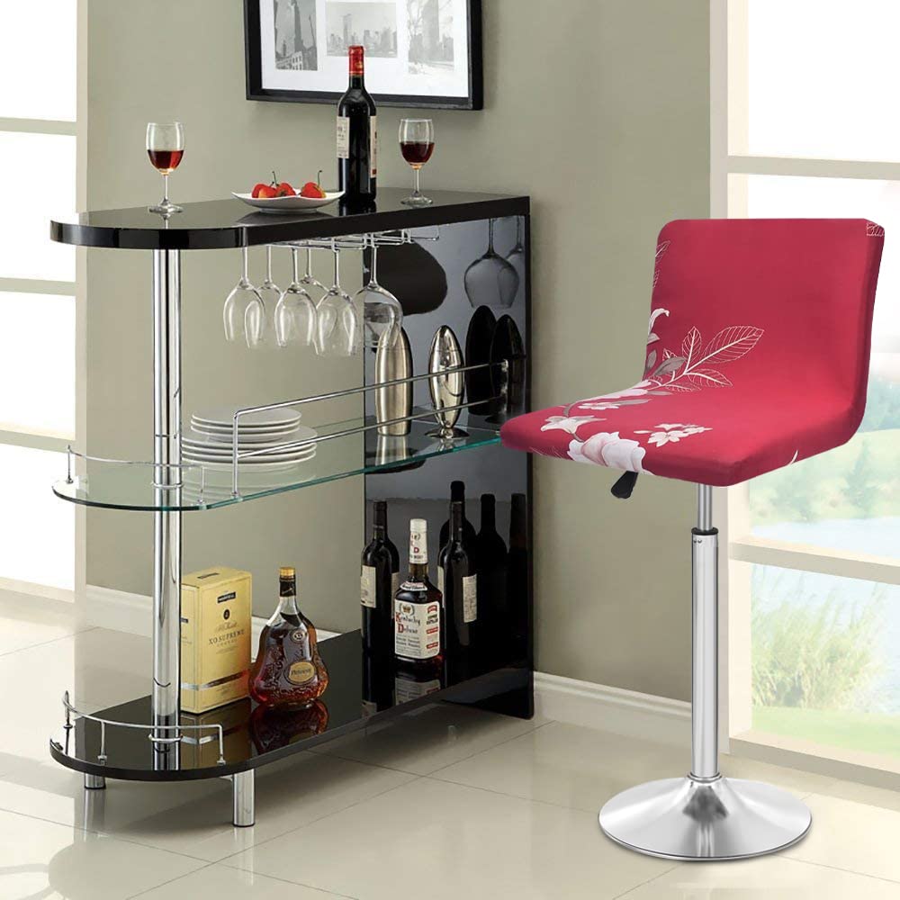 Stretch Slipcover Chair Protectors for Short Back Chairs & Bar Stools - 20-Pack Elastic Chair Covers - Perfect for Dining Room, Kitchen, Office & Outdoor Use