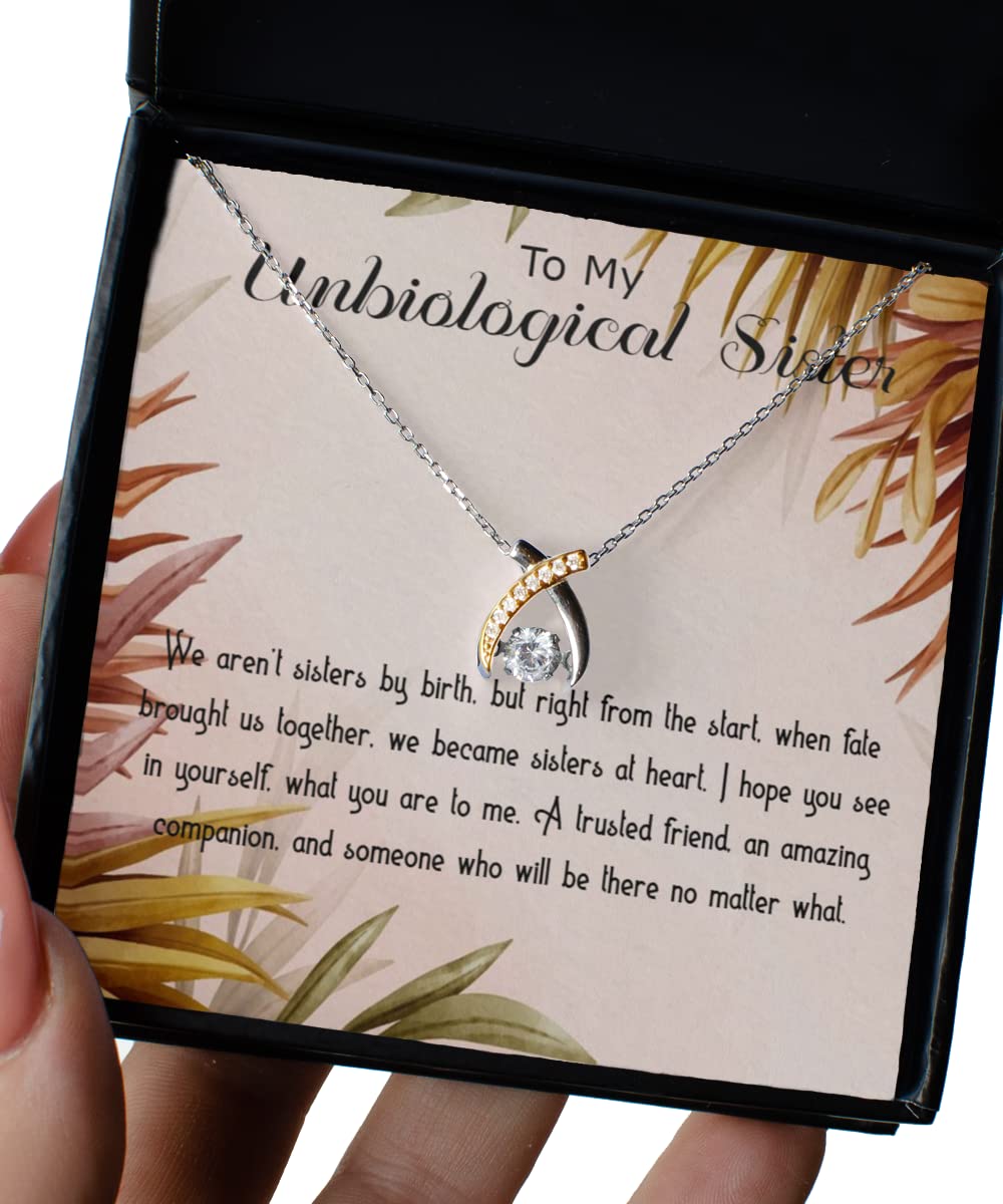 Zapbest Wishbone Dancing Necklace - Best Friend Gift for Unbiological Sister | BFF Birthday Jewelry Present | Elegant Wishbone Pendant for Bestie | Perfect for Anniversaries, Sisterhood Celebrations & Special Occasions