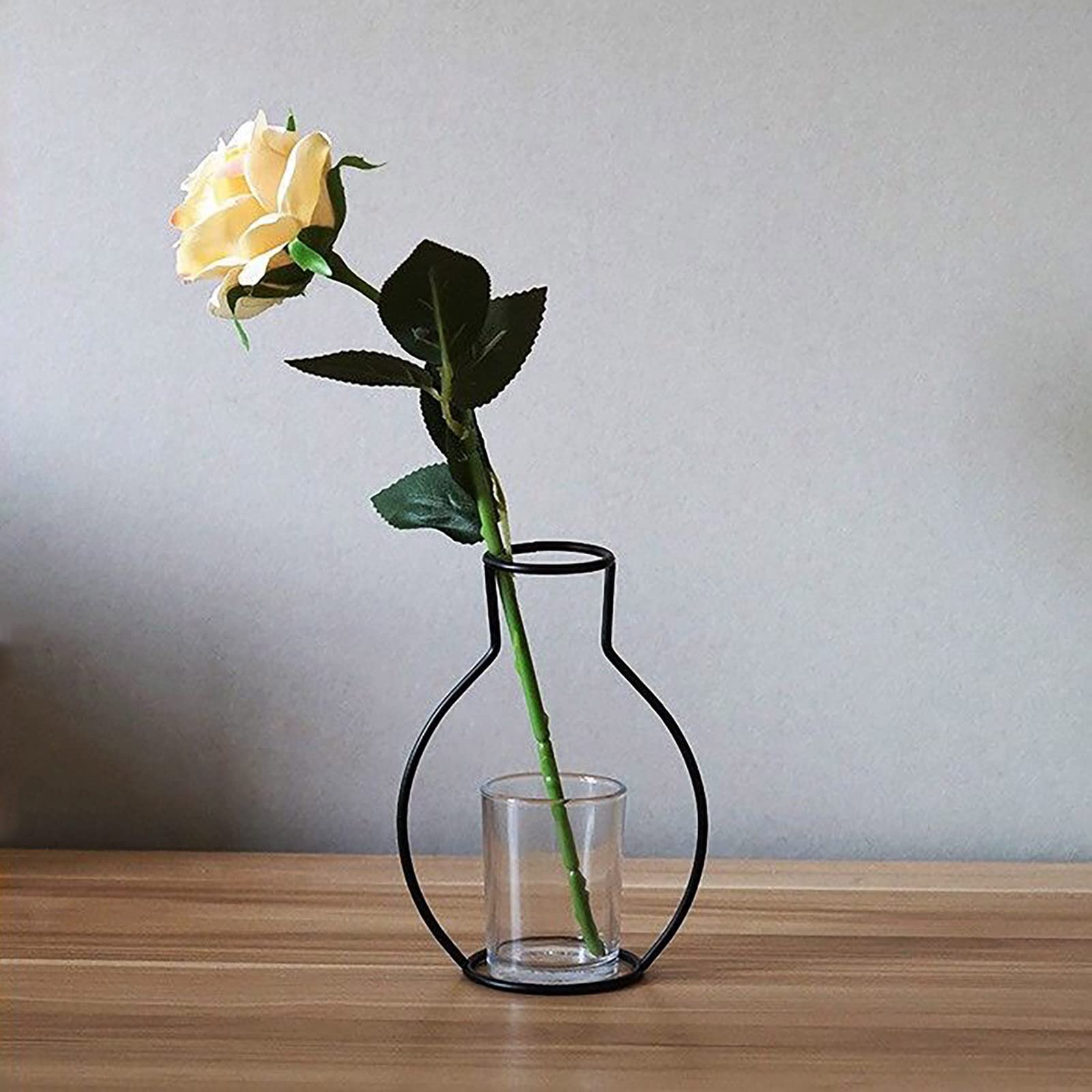 Vintage Iron Wire Table Flower Vase - Nordic Minimalist Metal Plant Holder & Flower Stand - Retro Christmas Ornaments & Home Decor for Holiday, Living Room, Office Desk (Set of 3) - Perfect for Christmas Tree Decorations, Centerpieces, and Shelf Displays