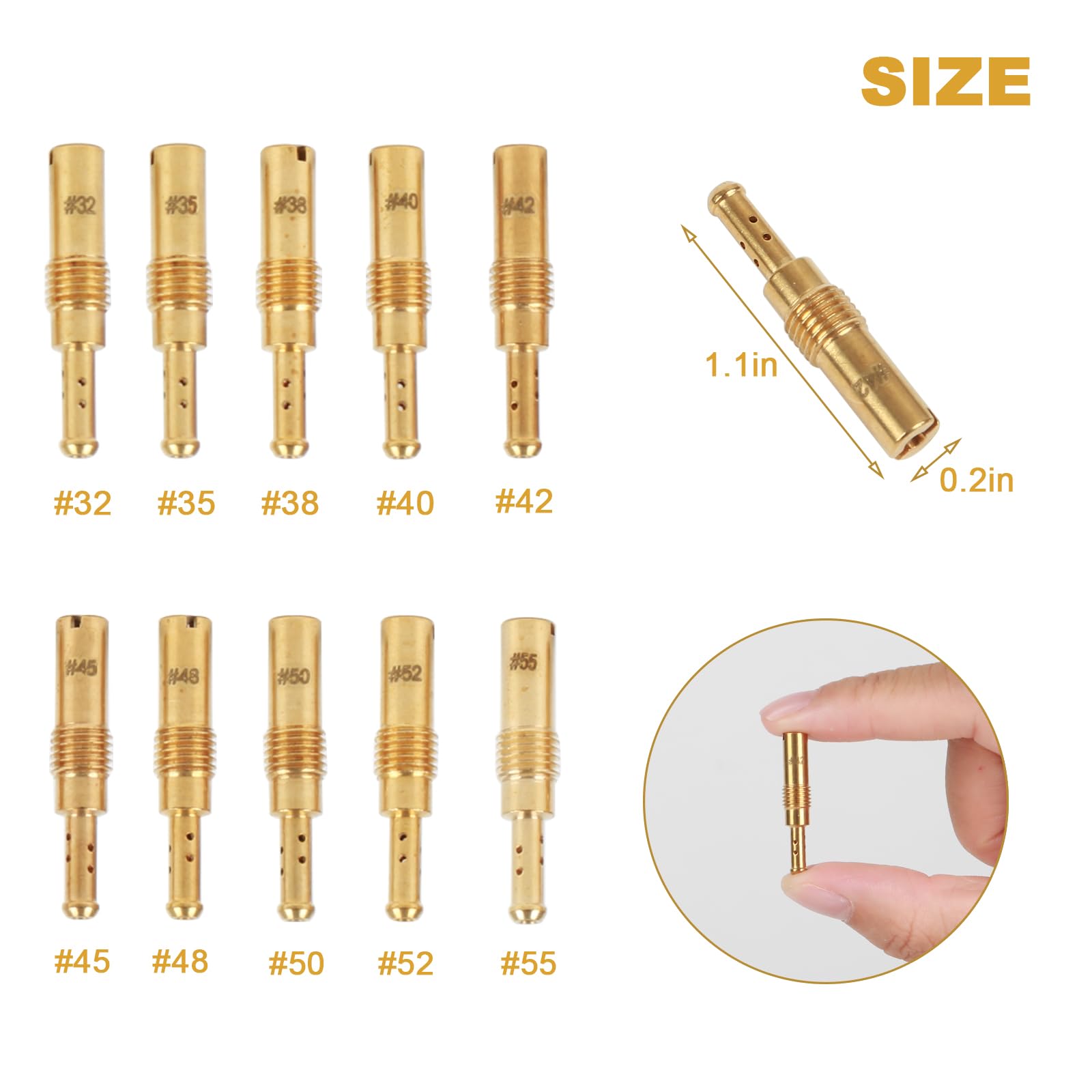 40Pcs Mikuni Carburetor Main Jets Kit - VM/TM/TMX Hex Style with Cleaning Tools for Motorcycle & ATV Maintenance