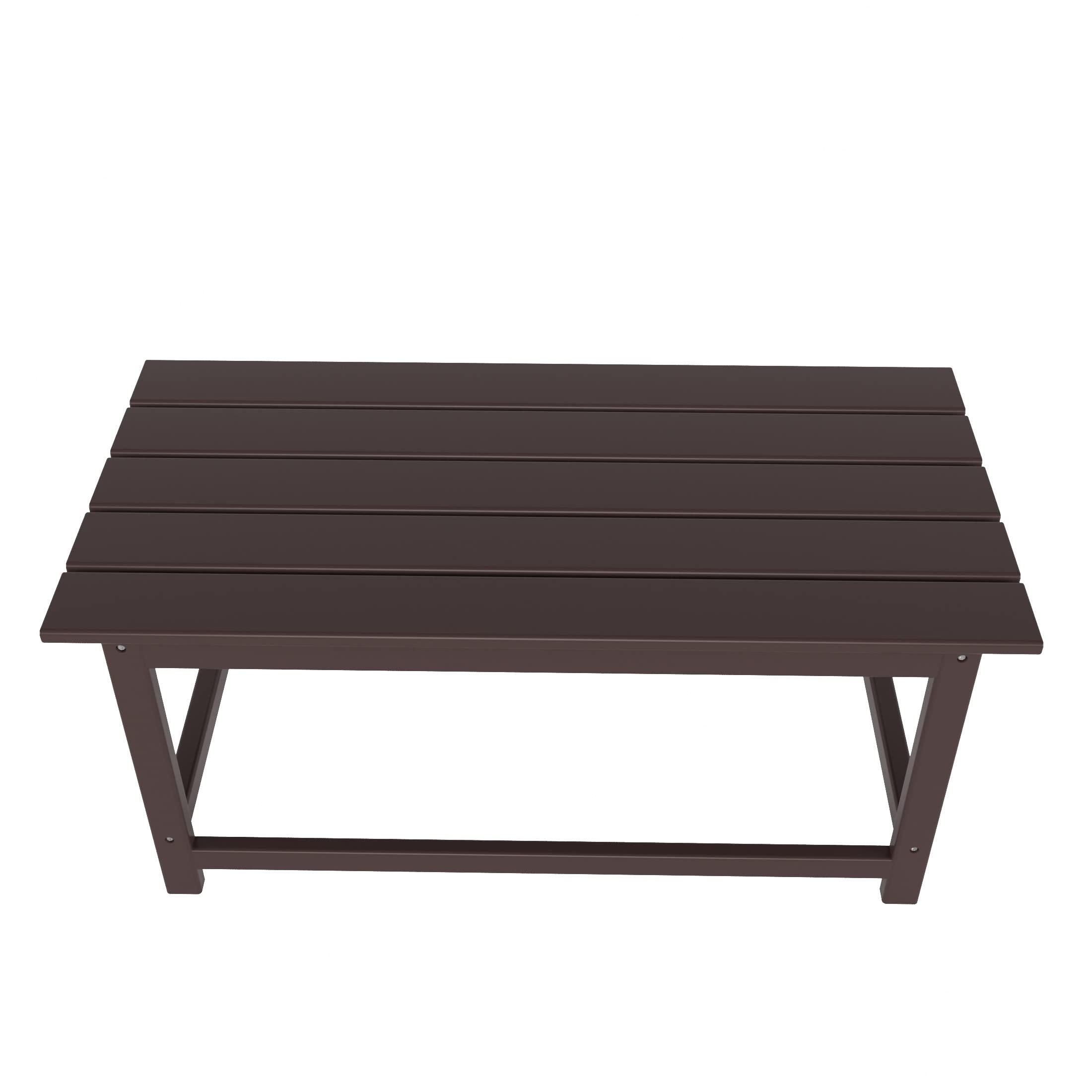 **HDPE Outdoor Drink Table - Weather Resistant Adirondack Conversation Table for Patio, Porch, Balcony - Perfect for Poolside, Seaside & Backyard - Dark Brown**