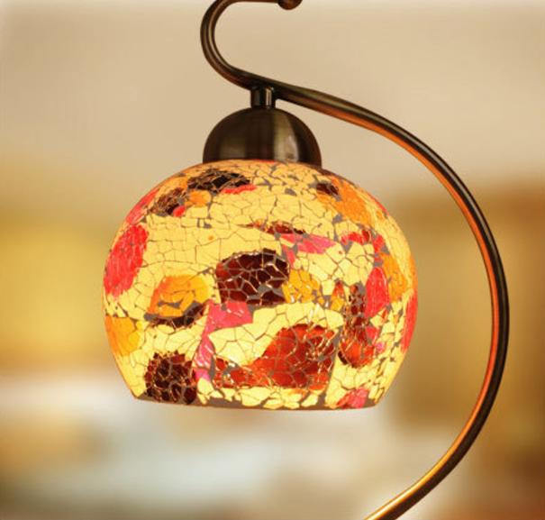 Modern Mediterranean LED Glass Table Lamp - Bedside & Study Desk Lighting for Home Office, Bedroom, Living Room - Perfect for Reading, Working & Relaxing