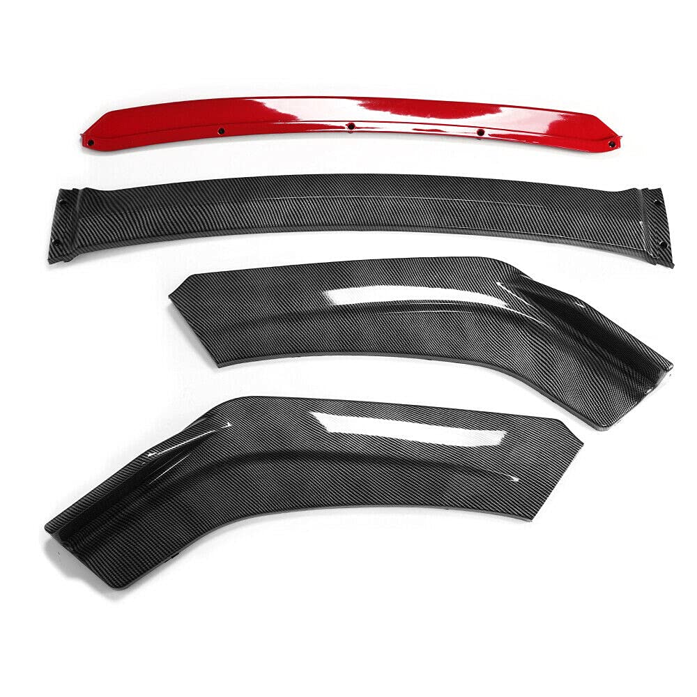Universal Car Front Bumper Lip Spoiler Splitter Body Kit - Carbon Fiber Style for Sedan Coupe SUV - Enhances Aerodynamics & Sporty Look for Street Racing & Car Shows