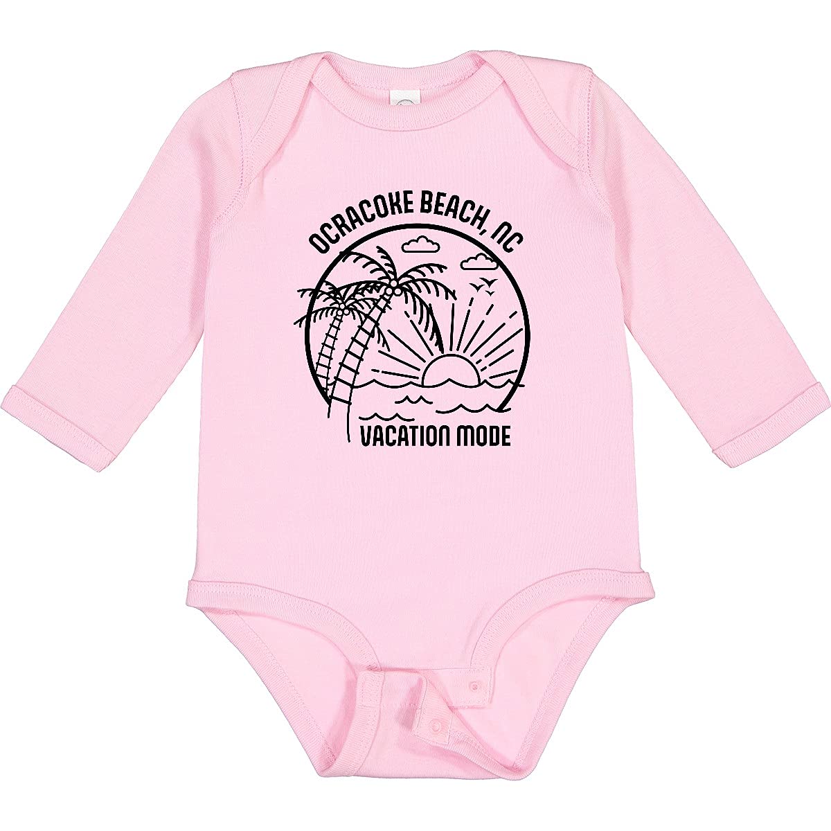 Inktastic Summer Vacation Mode Ocracoke Beach North Carolina Long Sleeve Creeper - Comfortable & Stylish Beachwear for Women, Perfect for Summer Travel, Coastal Getaways & Relaxing by the Ocean