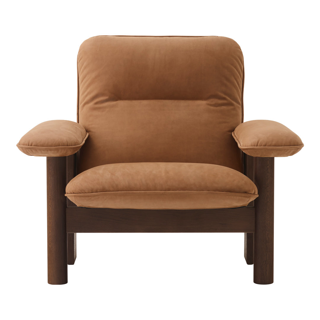 Brasilia Lounge Chair - Mid Century Modern Accent Chair for Living Room, Bedroom & Office - Comfortable Upholstered Armchair with Wooden Legs - Perfect for Relaxing, Reading & Lounging