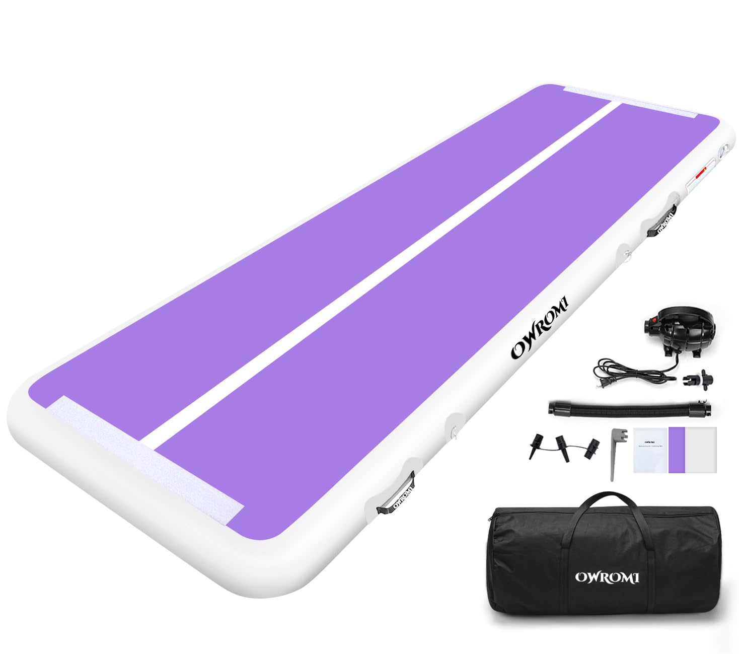 **Inflatable Air Gymnastics Mats for Kids - 10ft/13ft/16ft/20ft Tumble Track Training Mat with Electric Pump - 4/8 Inches Thick for Tumbling, Cheerleading & Home Gym Use**    *(Perfect for Indoor/Outdoor Gymnastics, Backyard Play, and Safe Tumbling Practice!)*