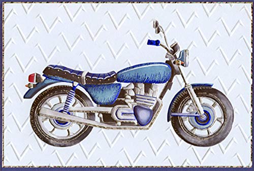 Pictura Blue Foil Motorcycle Birthday Card - Vibrant 'Jane' Design for Bikers, Motorcycle Enthusiasts & Birthday Celebrations | Perfect for Motorcycle Lovers' Birthdays, Anniversaries & Special Occasions