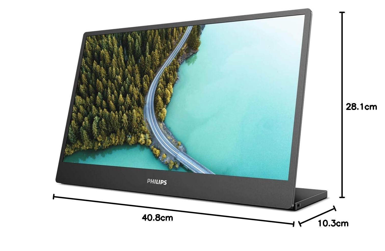 Philips 16B1P3302 16-inch FHD Portable Monitor with USB-C (1920x1080, USB-C Connectivity, Adjustable Stand) - Black - Perfect for Remote Work, Gaming & Travel
